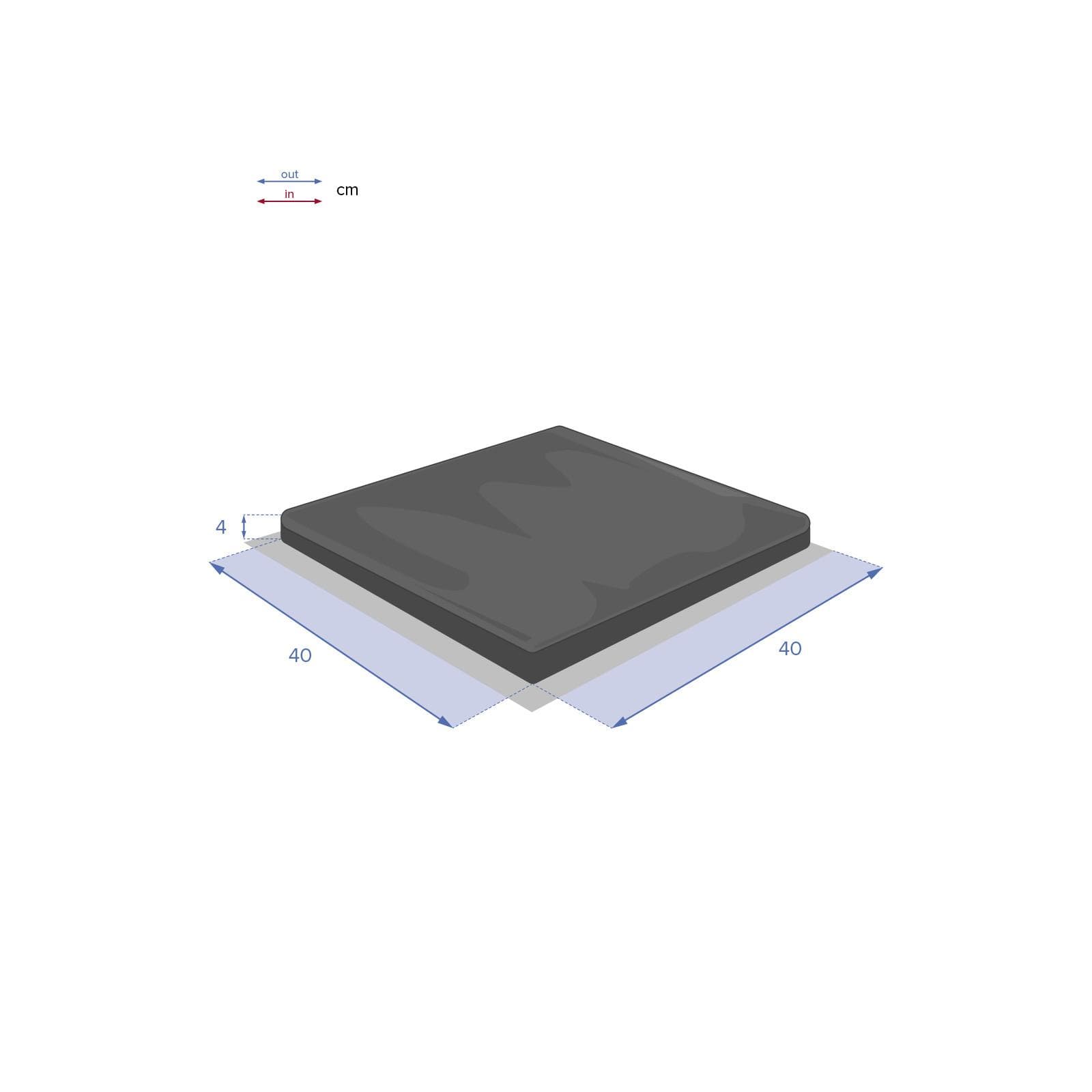 Cuscino con velcro per sedia 40x40 cm in poliestere blu pavone - Bangkok