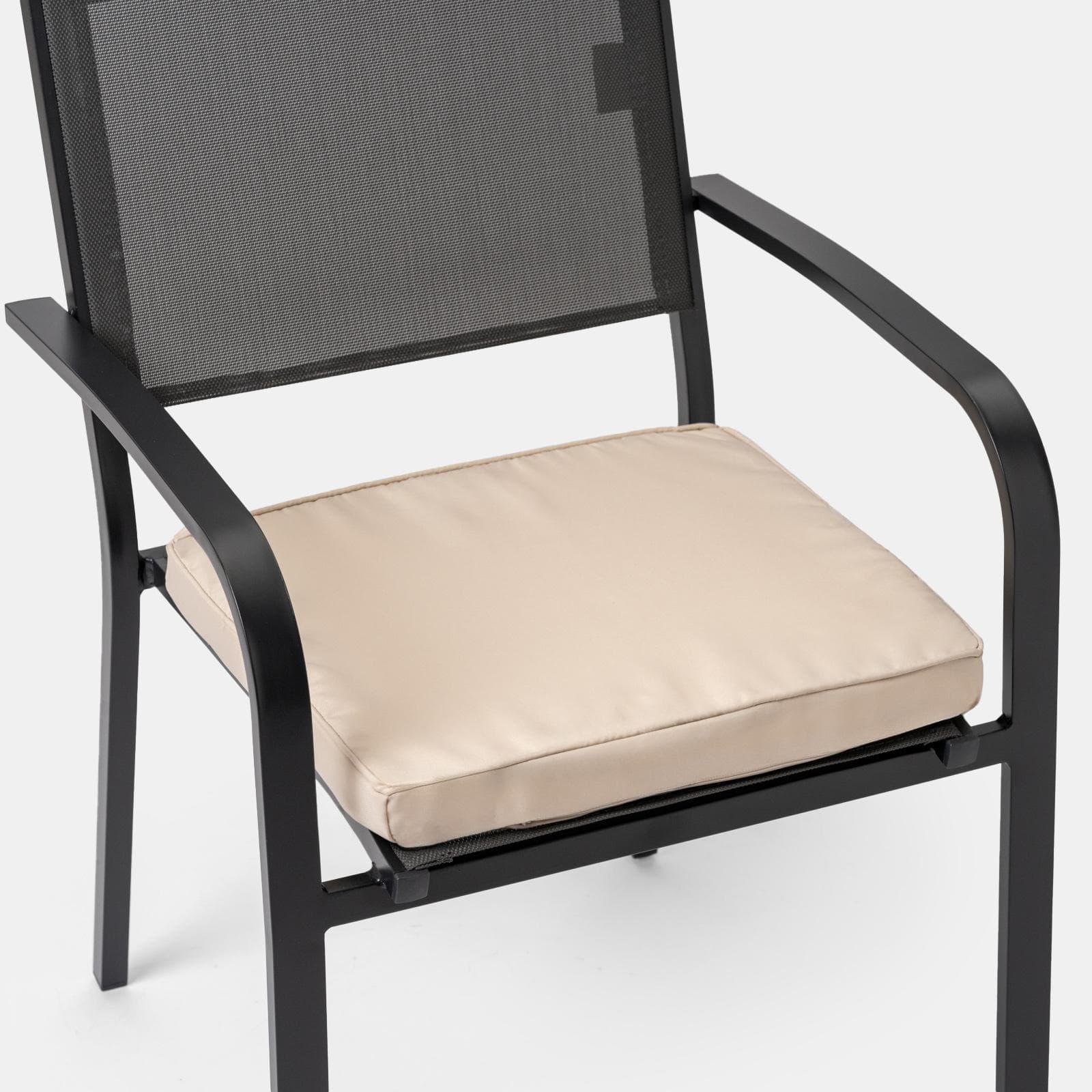 Cuscino da esterno 40x40 cm per sedia con velcro in poliestere idrorepellente beige - Bangkok