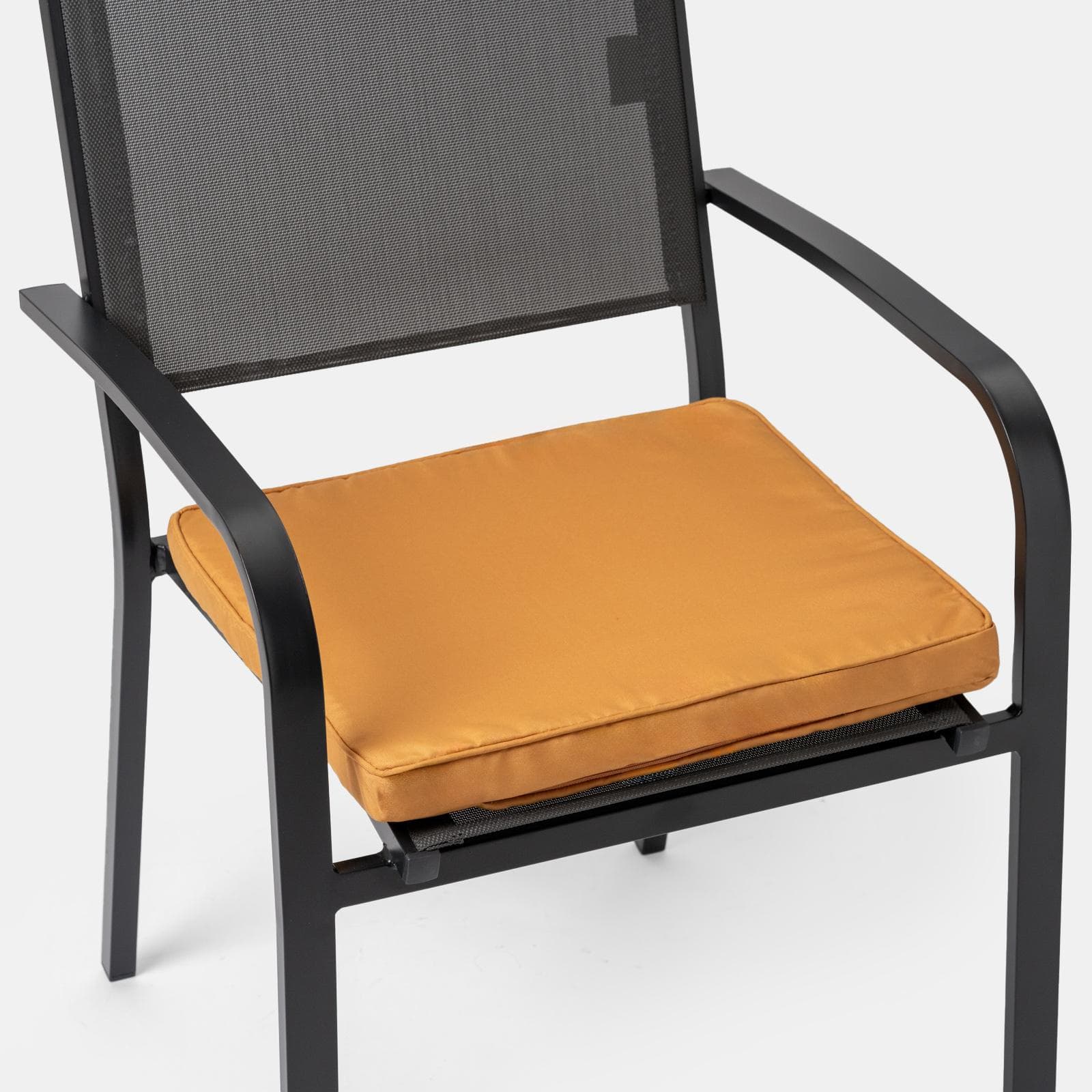 Cuscino da esterno 40x40 cm per sedia con velcro in poliestere idrorepellente senape - Bangkok