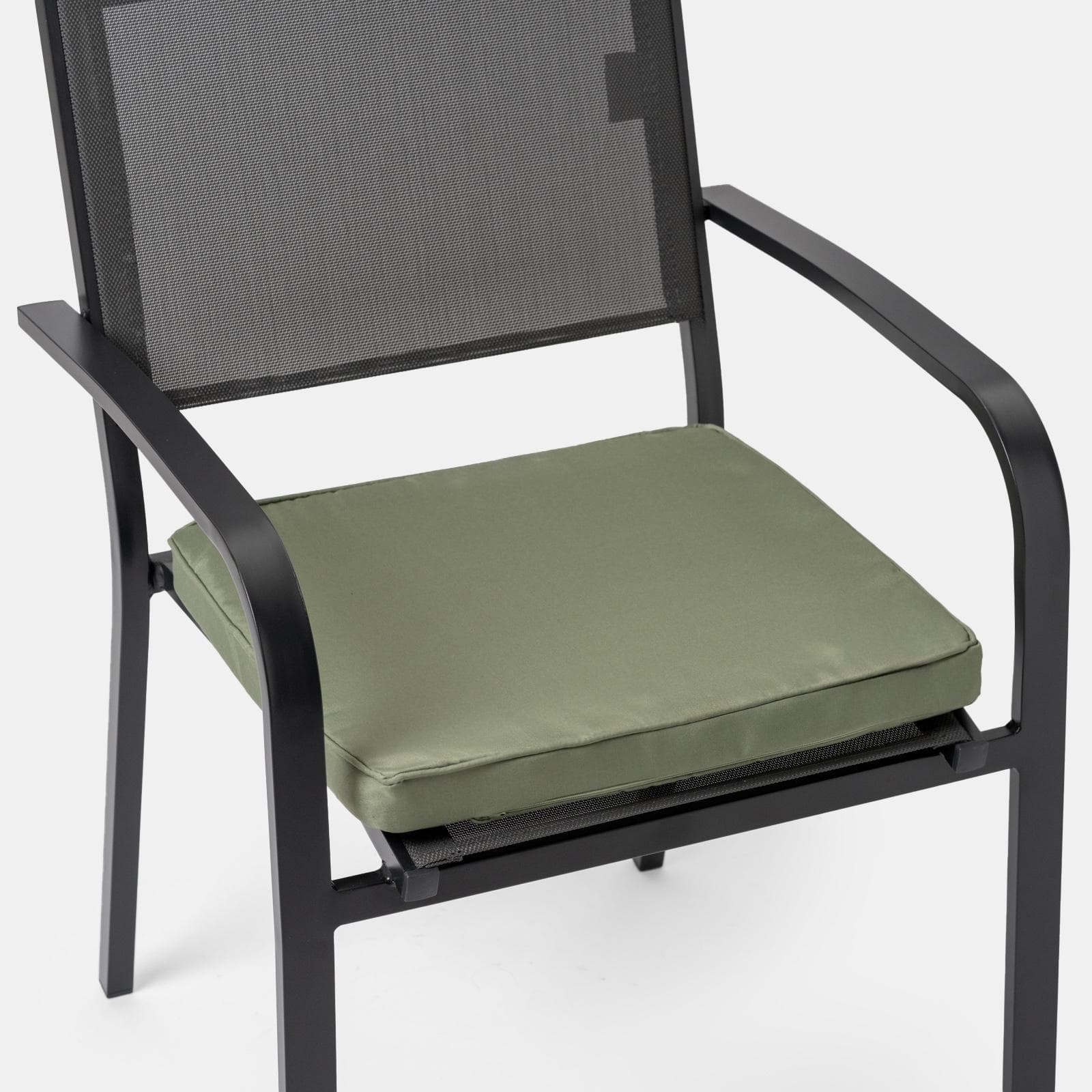 Cuscino da esterno 40x40 cm per sedia con velcro in poliestere idrorepellente verde - Bangkok
