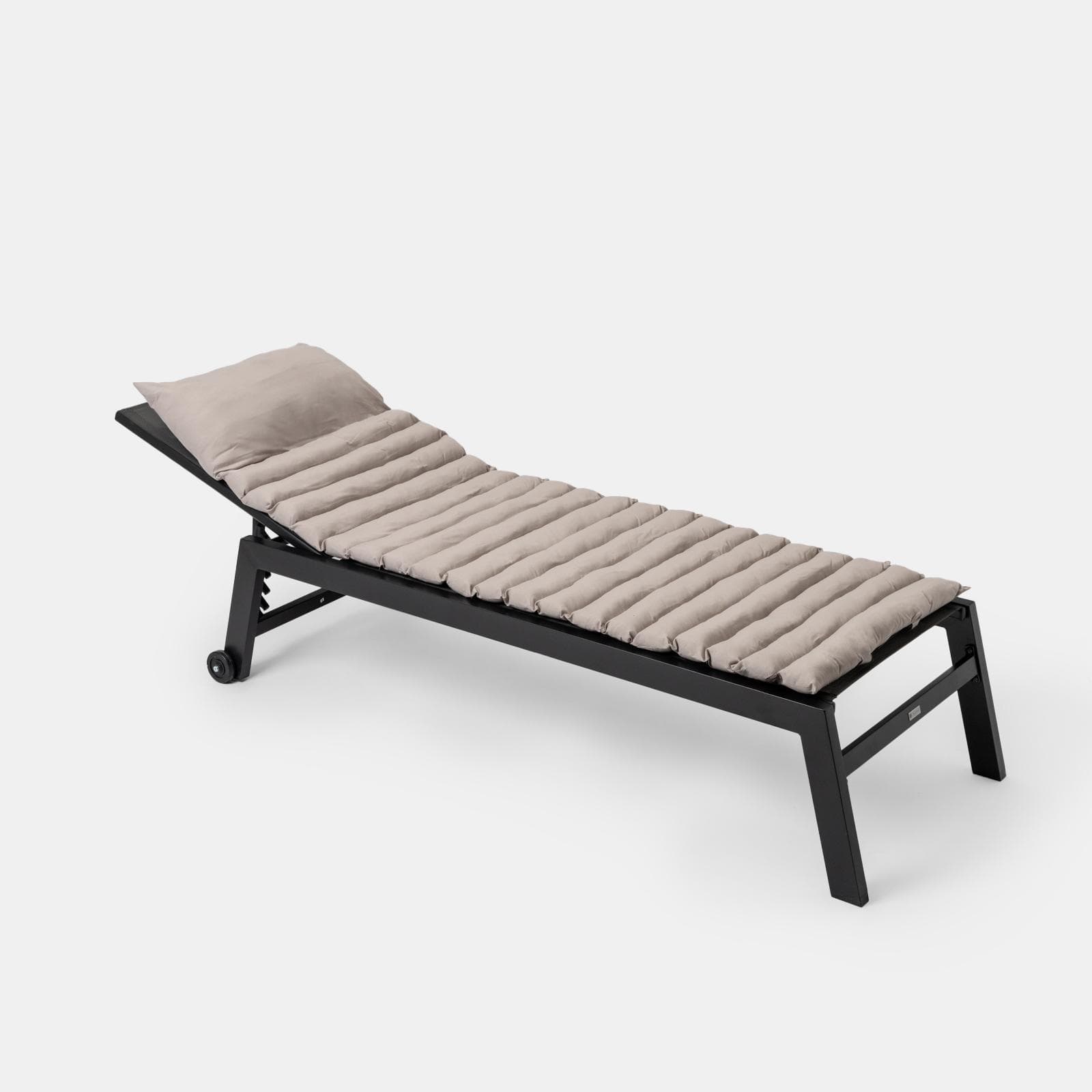 Cuscino imbottito avvolgibile per lettino prendisole 180x60 cm in poliestere tortora - Maurilio