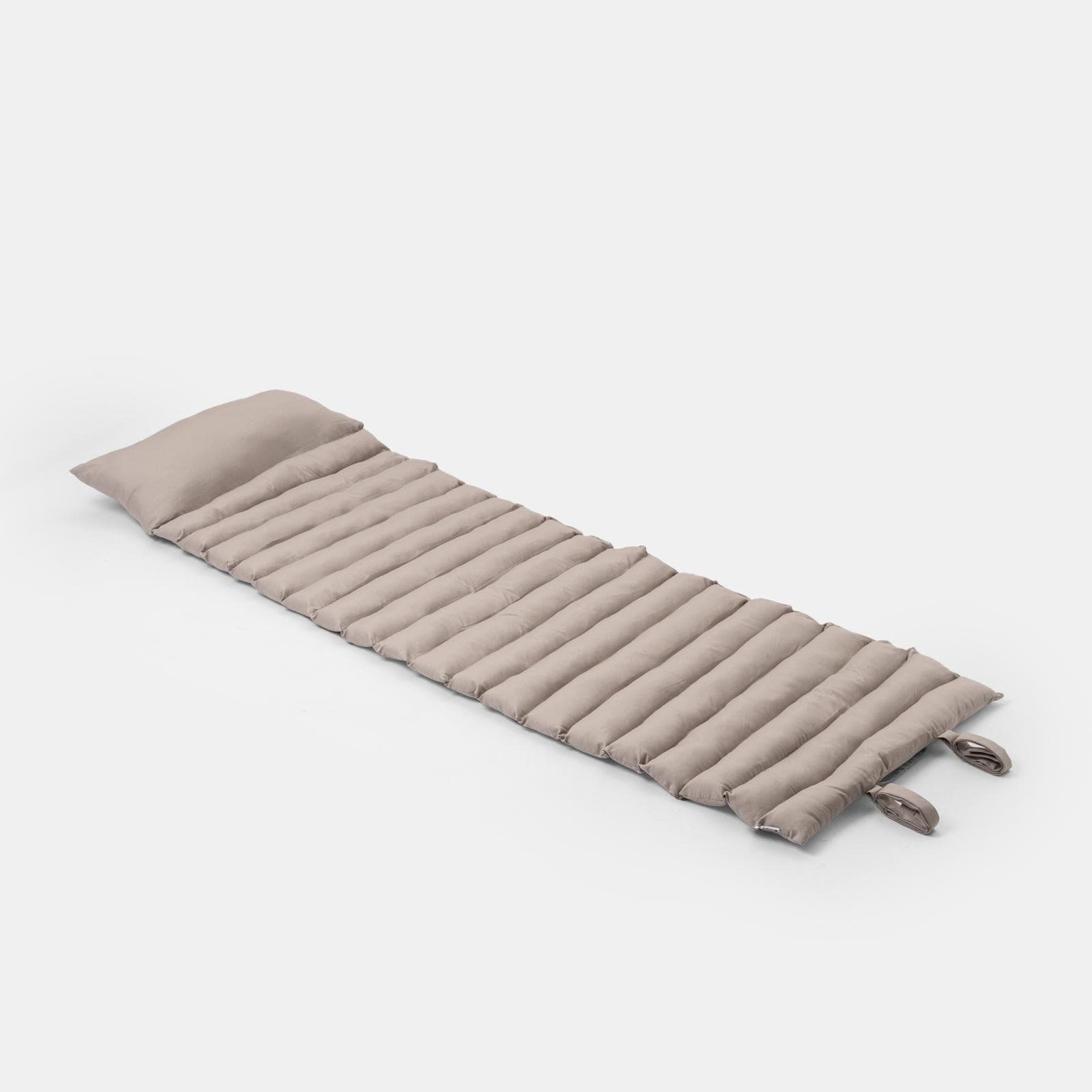 Cuscino imbottito avvolgibile per lettino prendisole 180x60 cm in poliestere tortora - Maurilio