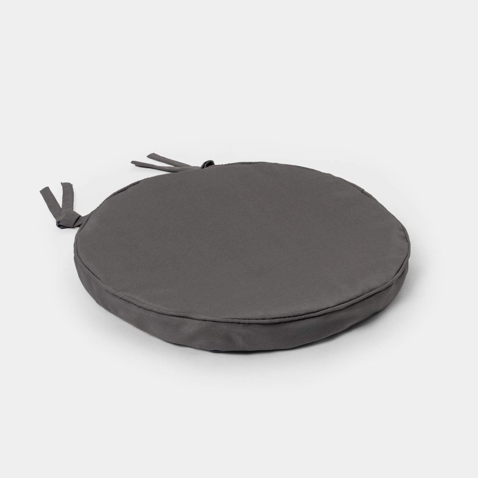 Cuscino da esterno rotondo 38 cm per sedia in poliestere idrorepellente antracite con lacci - Joss