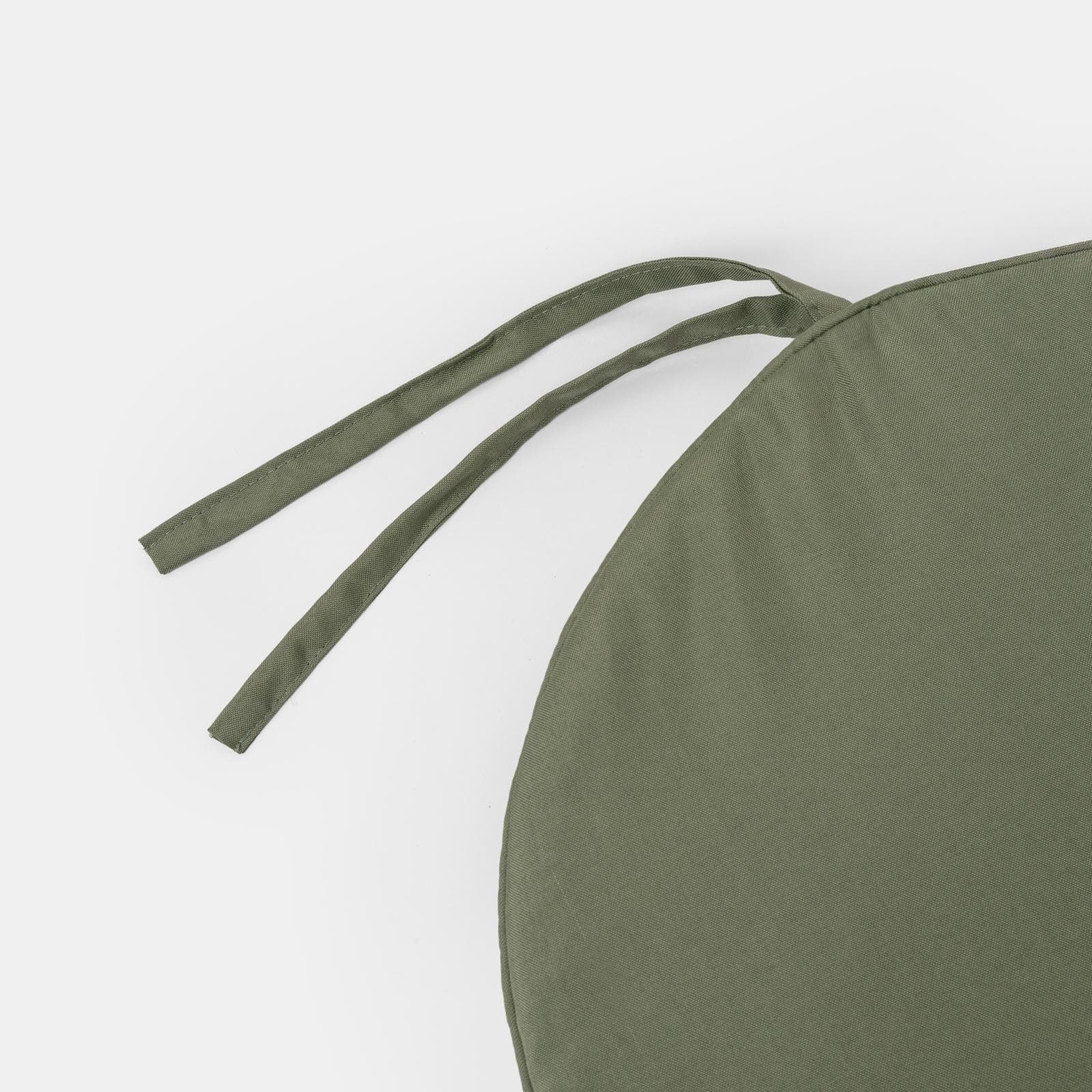 Cuscino da esterno rotondo 38 cm per sedia in poliestere idrorepellente verde con lacci - Joss