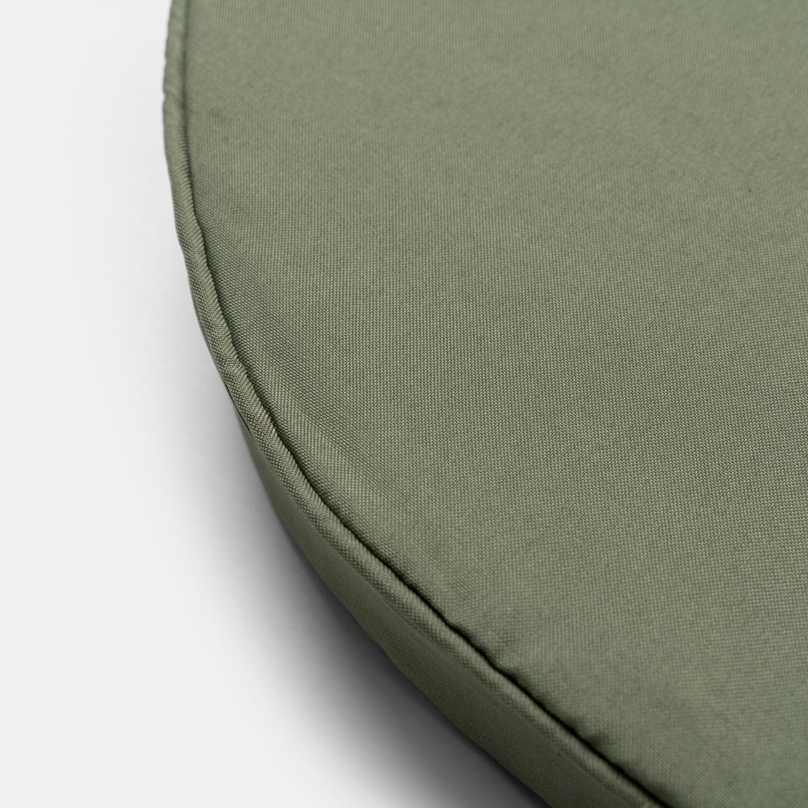 Cuscino da esterno rotondo 38 cm per sedia in poliestere idrorepellente verde con lacci - Joss