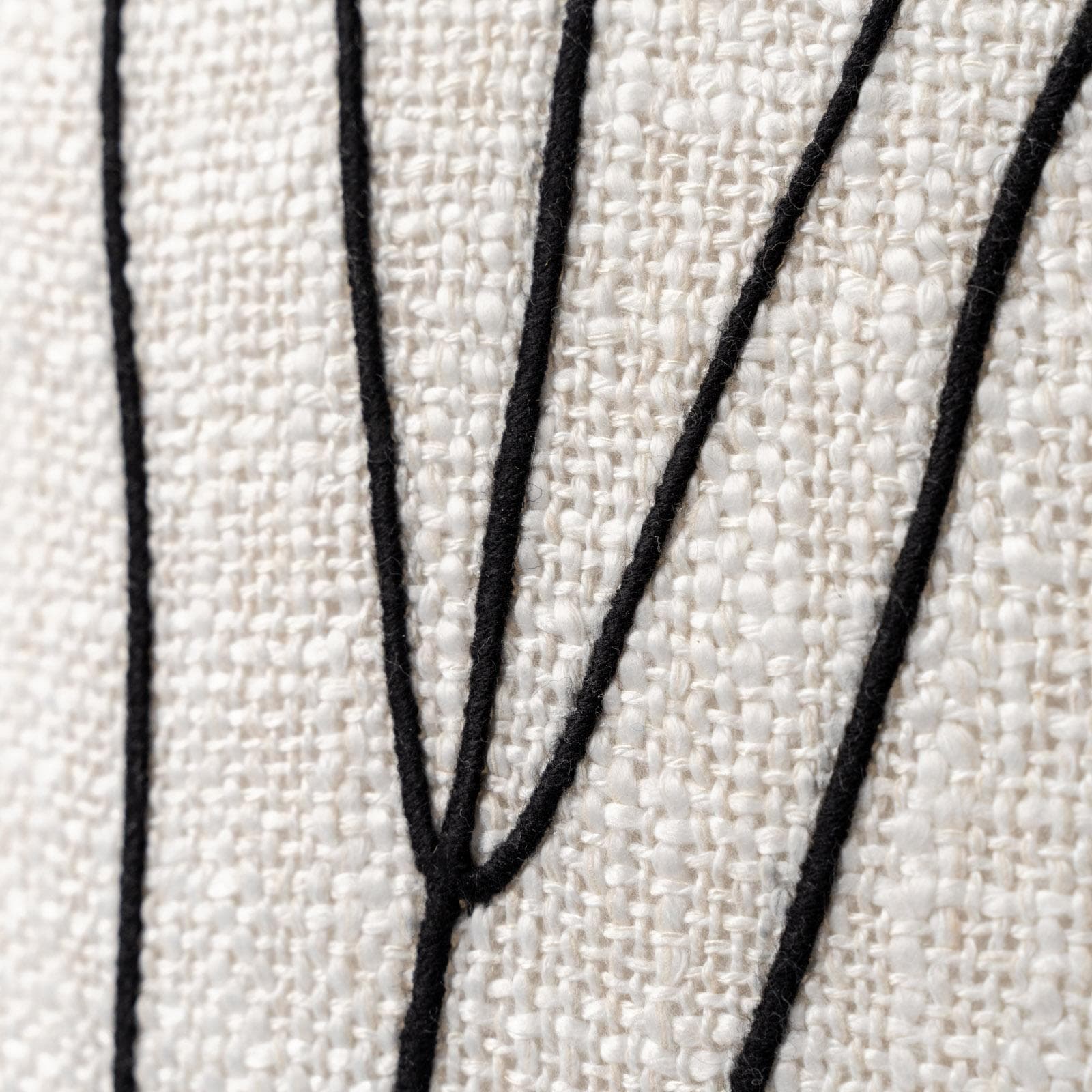 Cuscino sfoderabile 45x45 cm bianco in cotone con ricamo nero