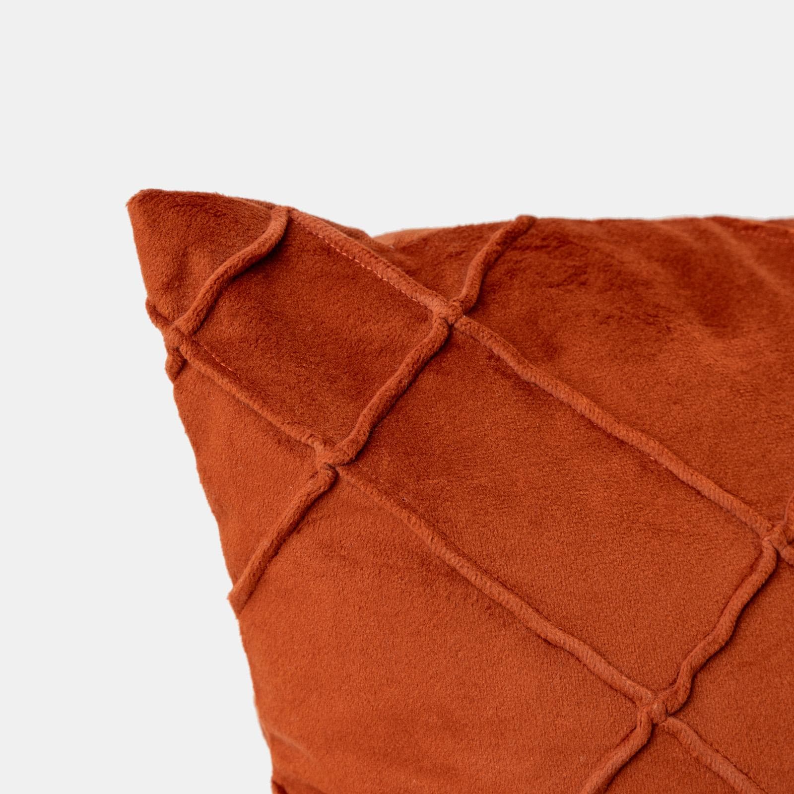 Cuscino sfoderabile 45x45 cm terracotta in velluto con decoro