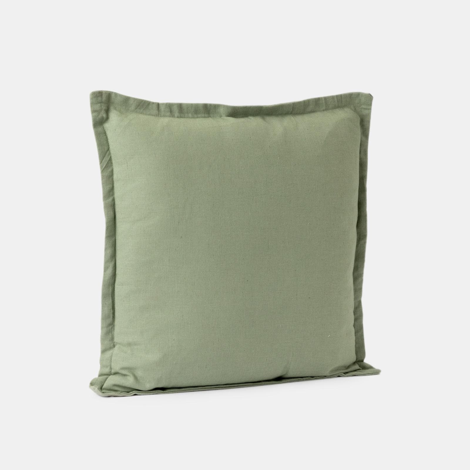 Cuscino sfoderabile 45x45 cm verde pastello in lino batista e cotone