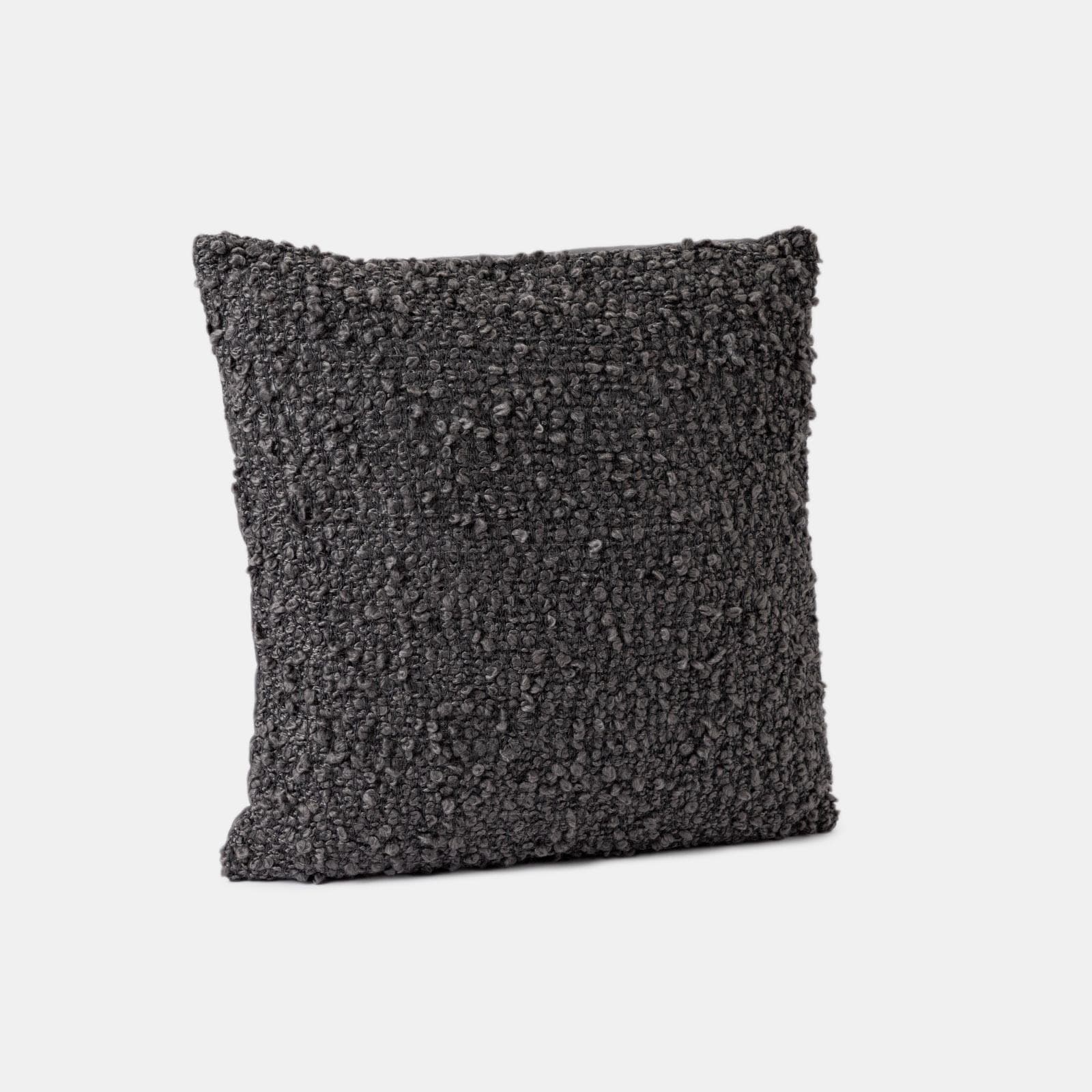 Cuscino sfoderabile 45x45 in bouclé grigio scuro