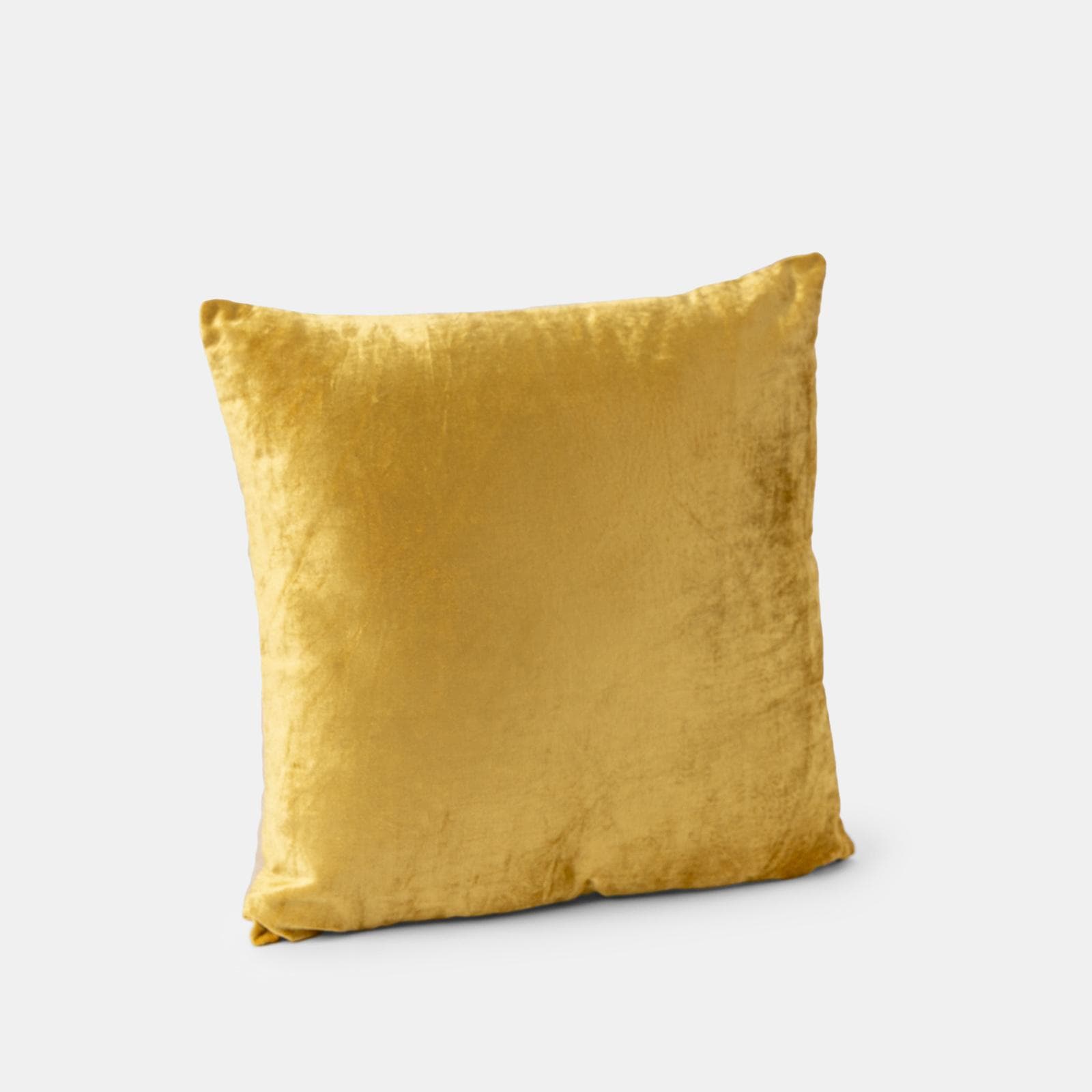 Cuscino sfoderabile 45x45 cm in velluto senape e cotone bianco