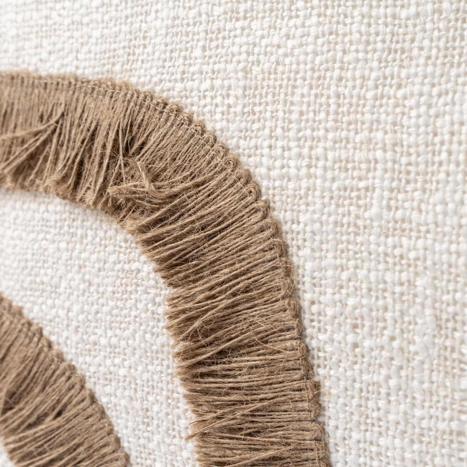 Cuscino sfoderabile 45x45 cm naturale in cotone con frange beige