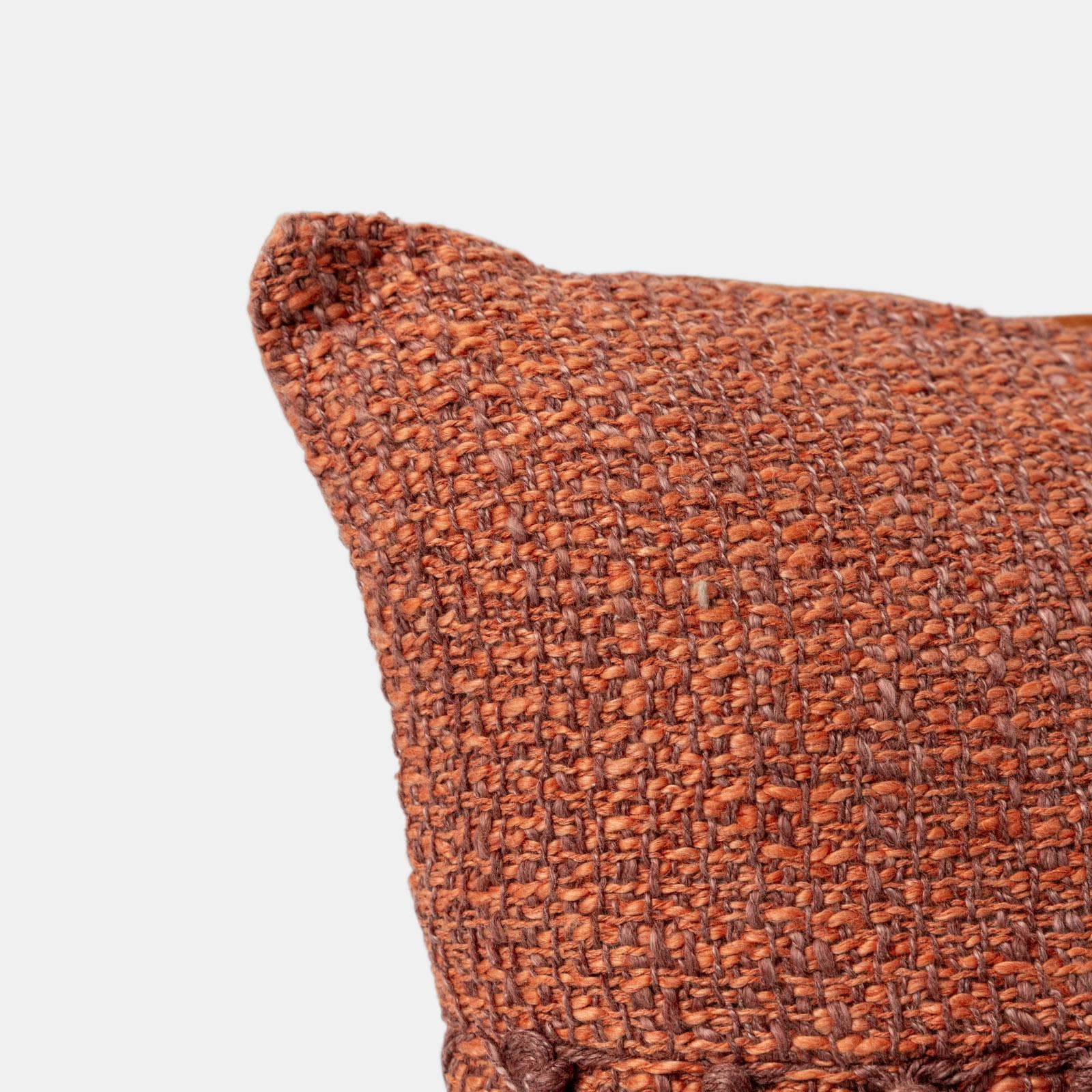 Cuscino sfoderabile 45x45 cm terracotta in cotone con nappine