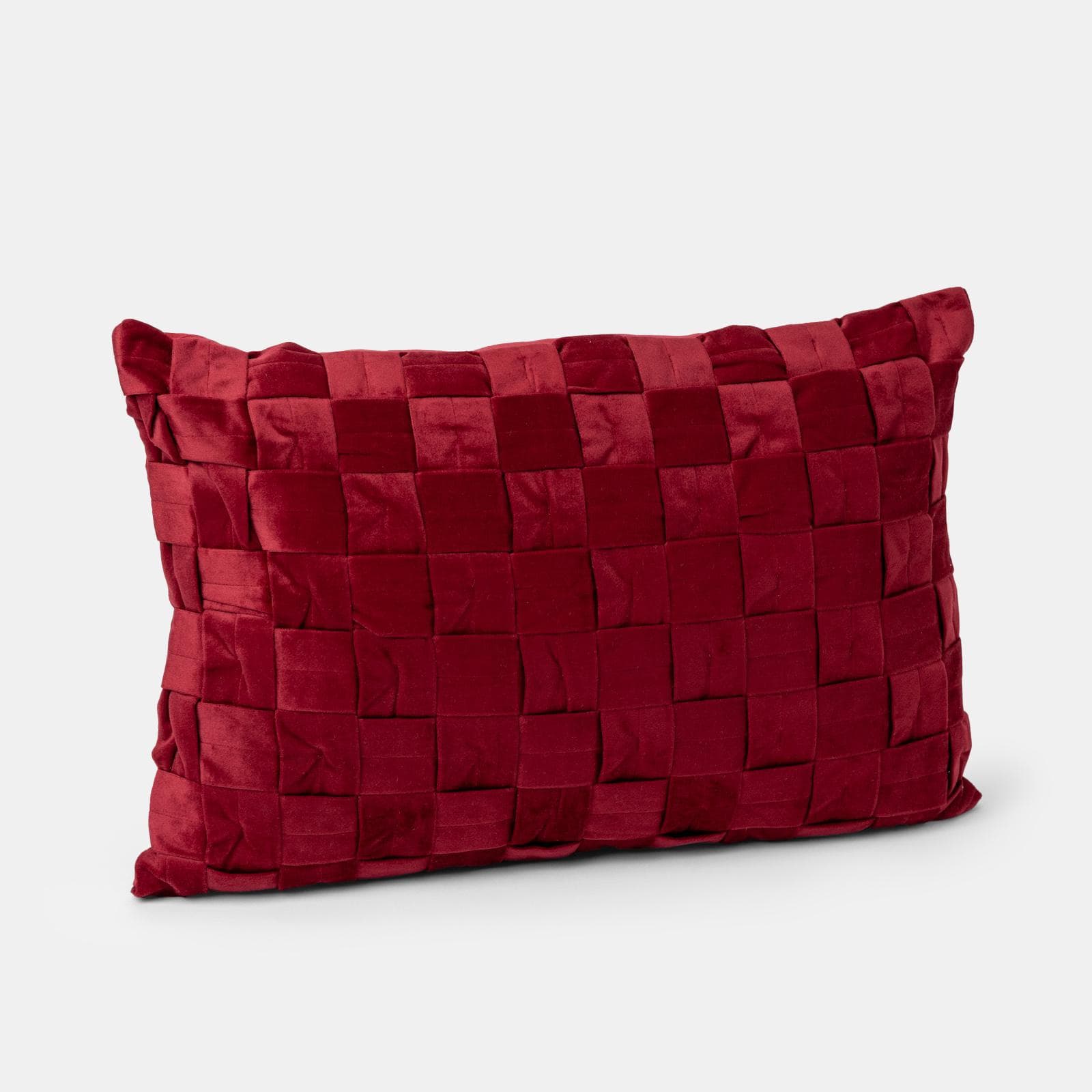 Cuscino sfoderabile 60x40 cm magenta in ciniglia intrecciata