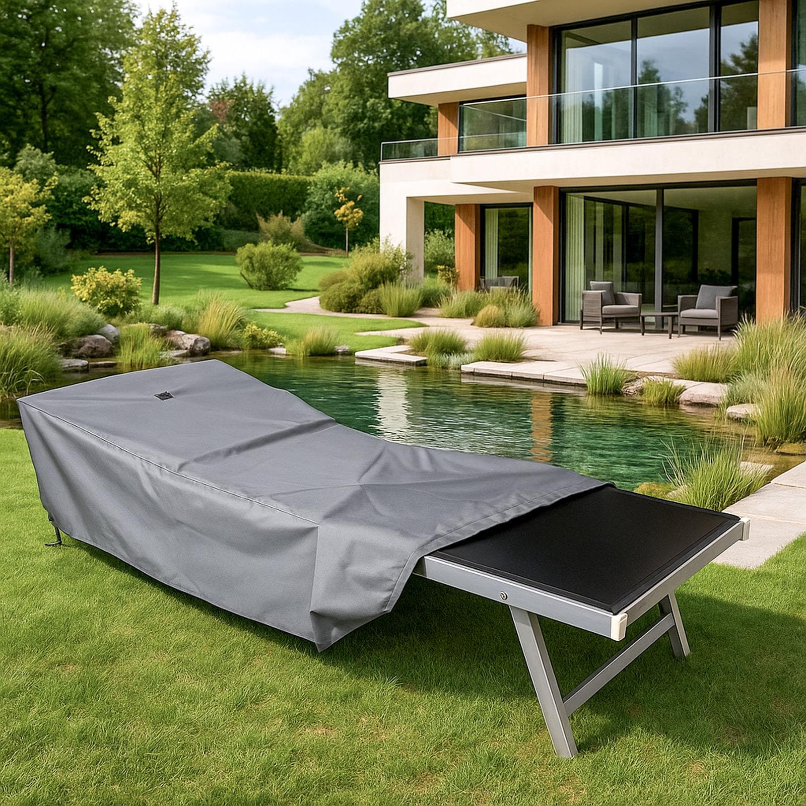 Copertura protettiva per lettino prendisole in poliestere idrorepellente 200x75x45h cm - Wakanda