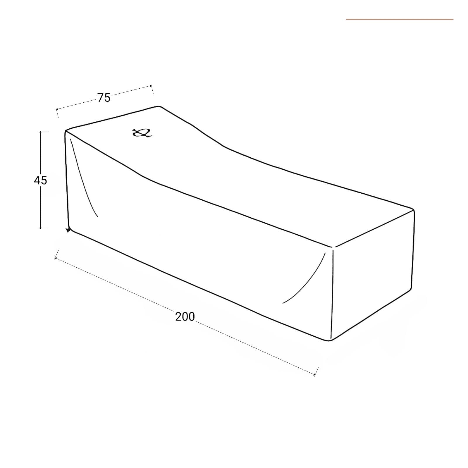 Copertura protettiva per lettino prendisole in poliestere idrorepellente 200x75x45h cm - Wakanda