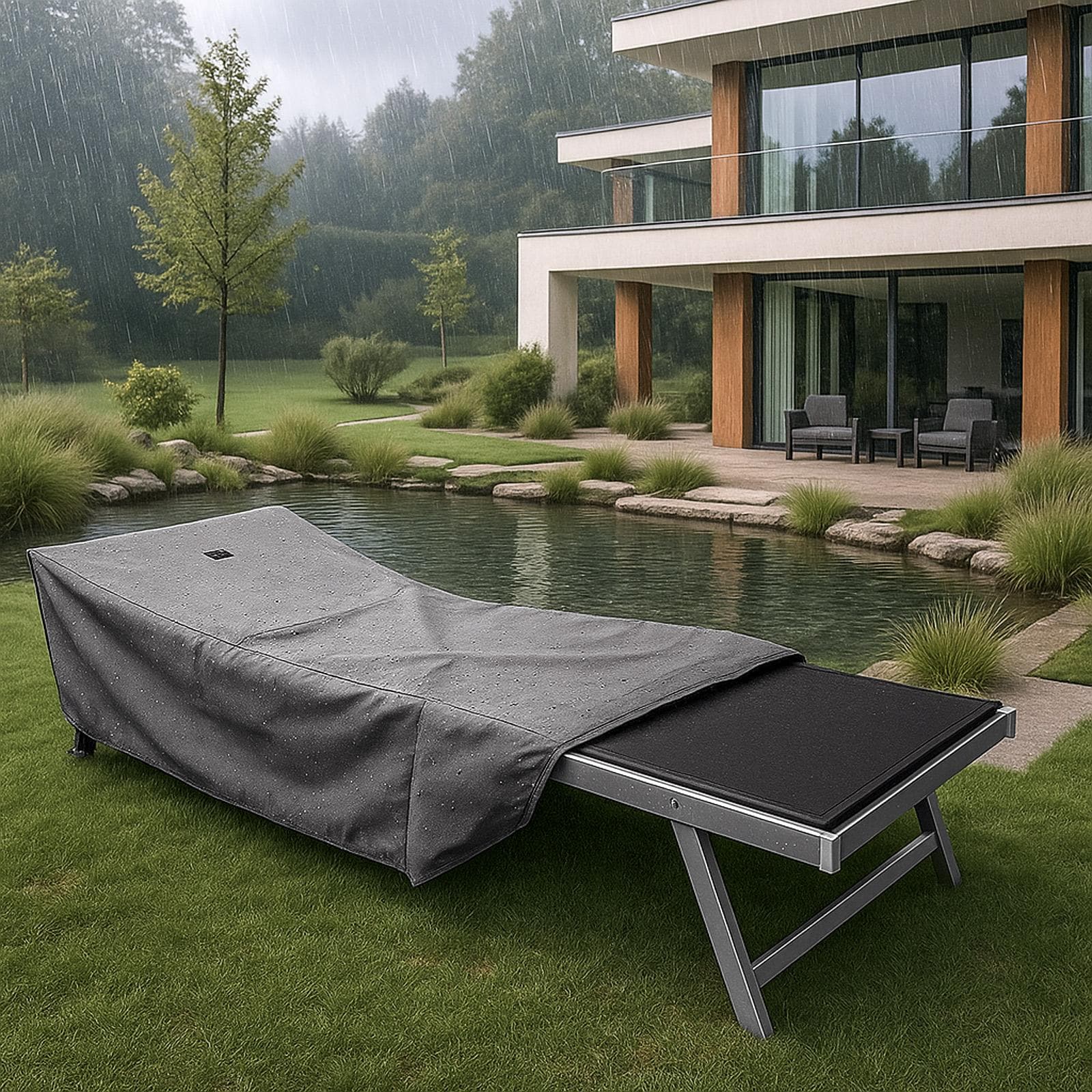 Copertura protettiva per lettino prendisole in poliestere idrorepellente 200x75x45h cm - Wakanda