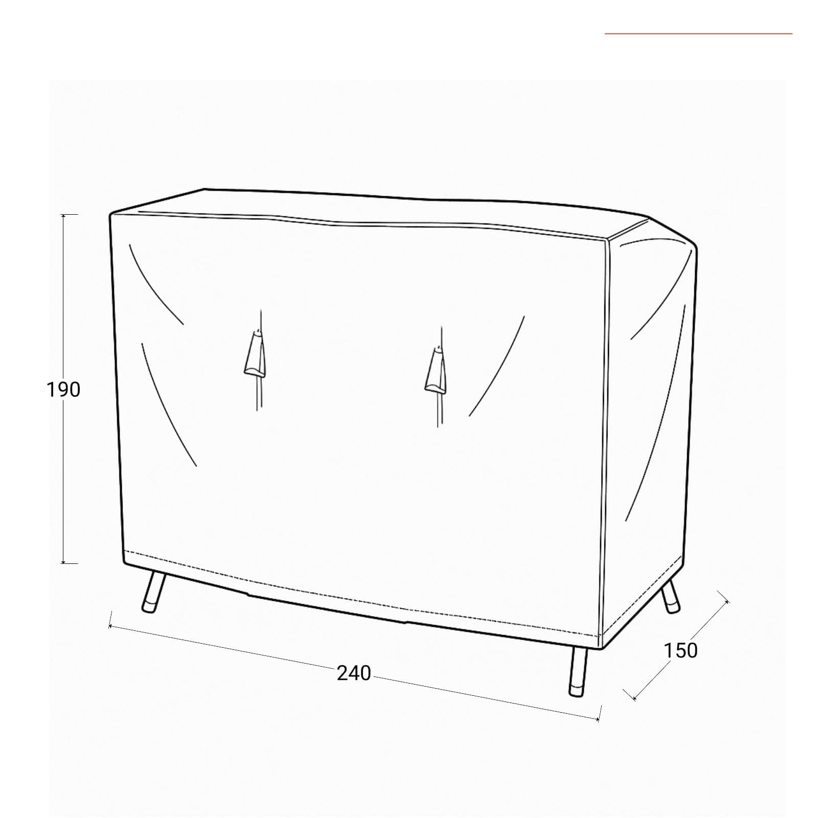 Copertura protettiva per dondolo in poliestere idrorepellente antracite 240x150x190h cm con coulisse regolabile - Wakanda