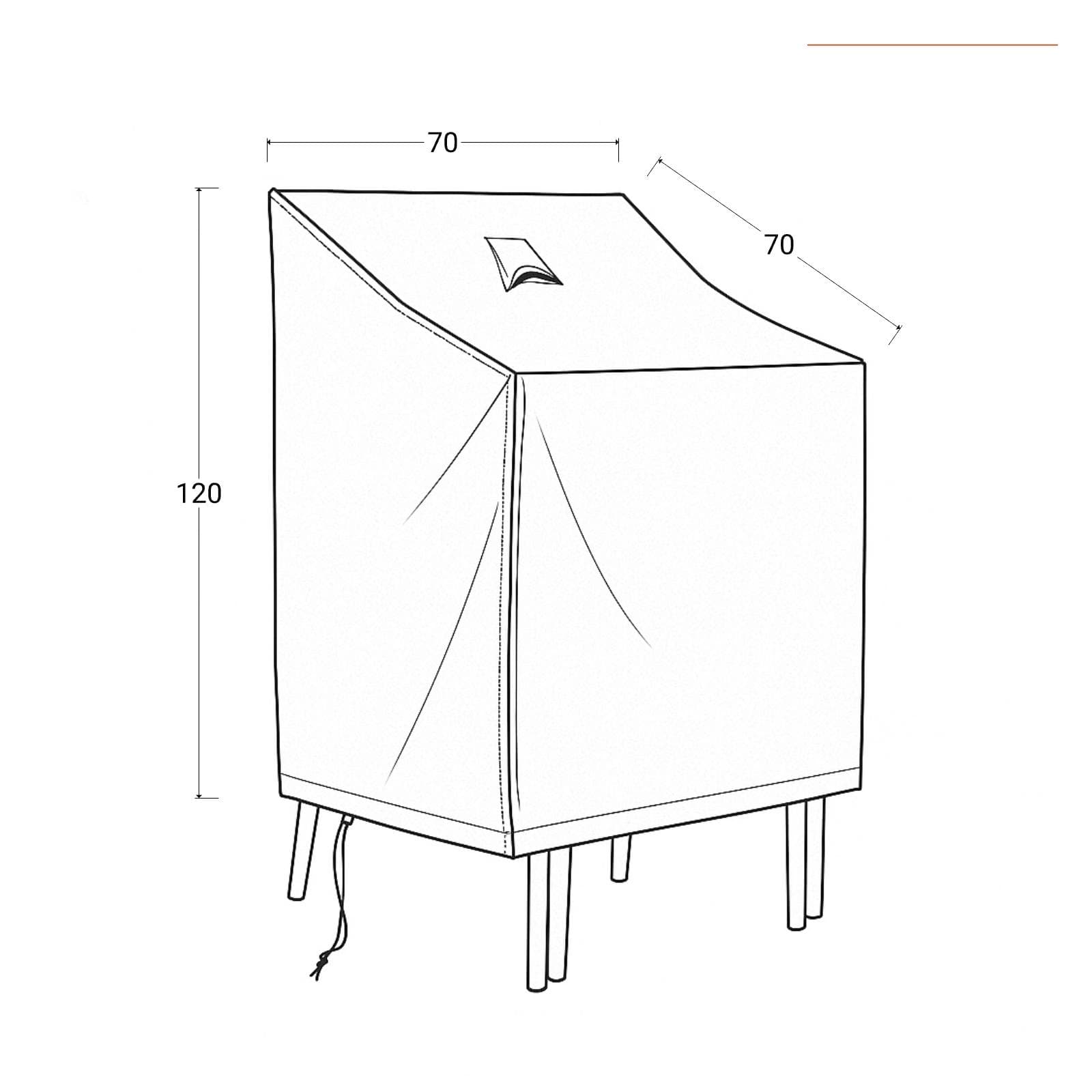 Copertura protettiva per pila di sedie in poliestere idrorepellente 70x70x120h cm - Wakanda