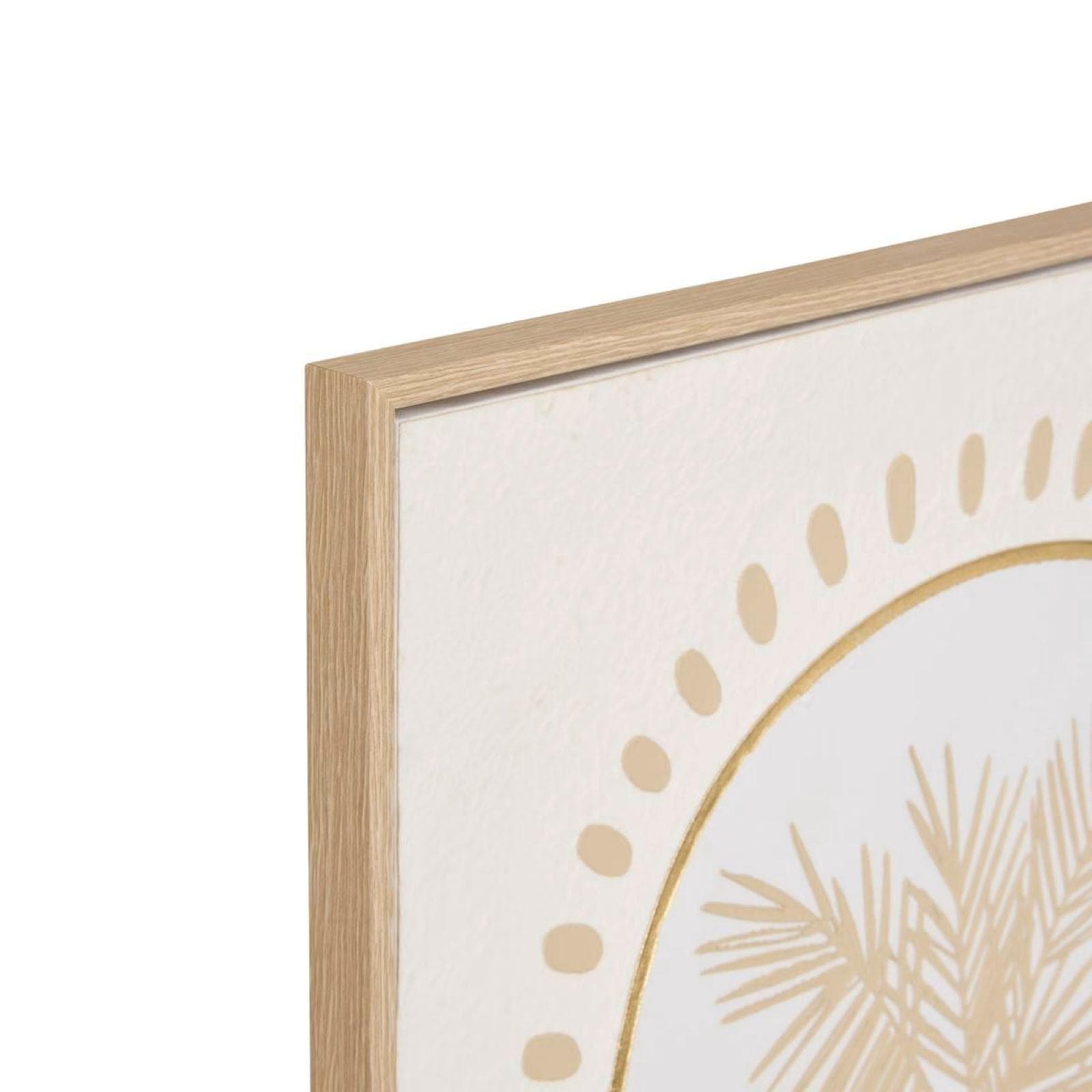 Decorazione da parete 45x60h cm palma beige e oro