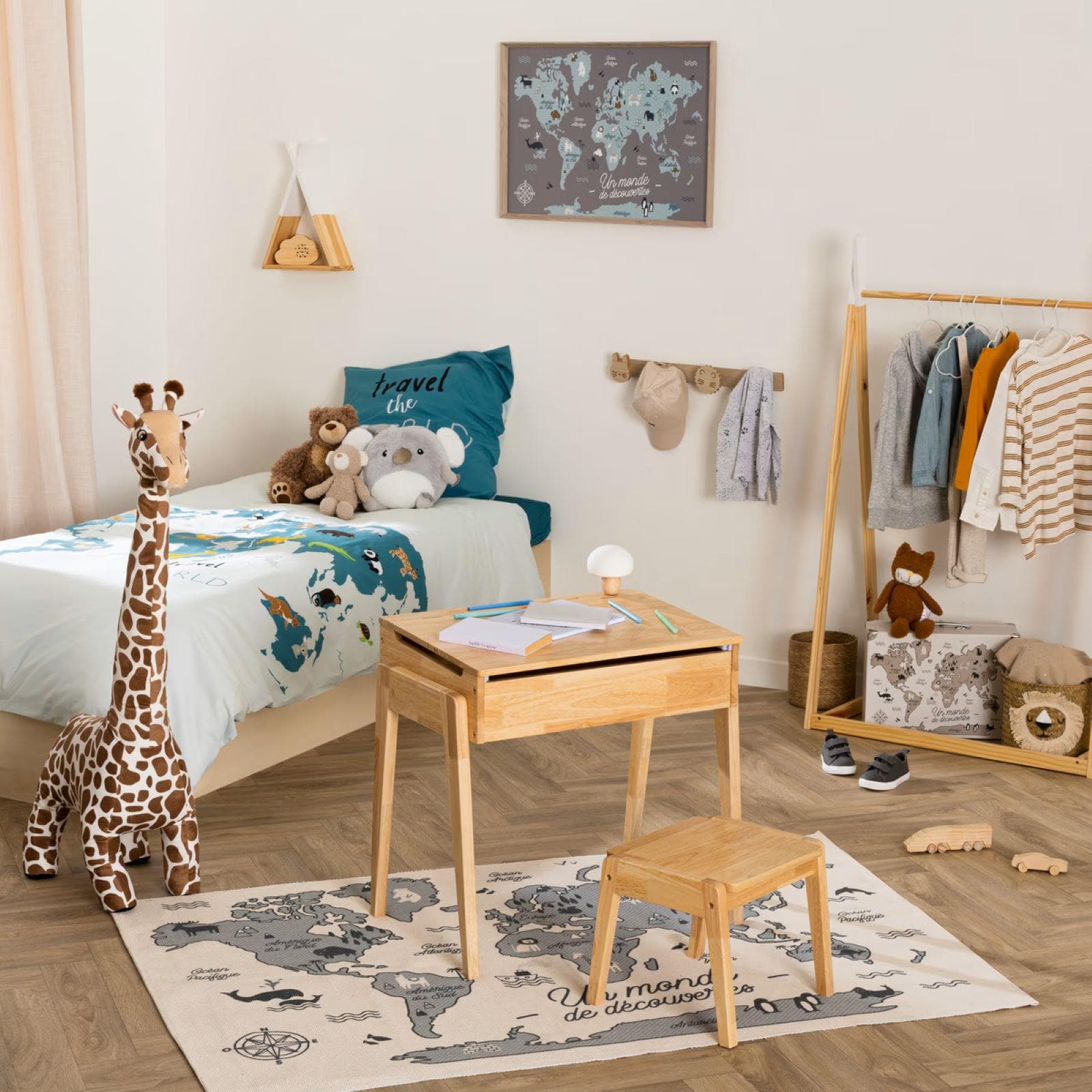 Decorazione da parete 50h cm fantasia cartina geografica multicolore - Kids