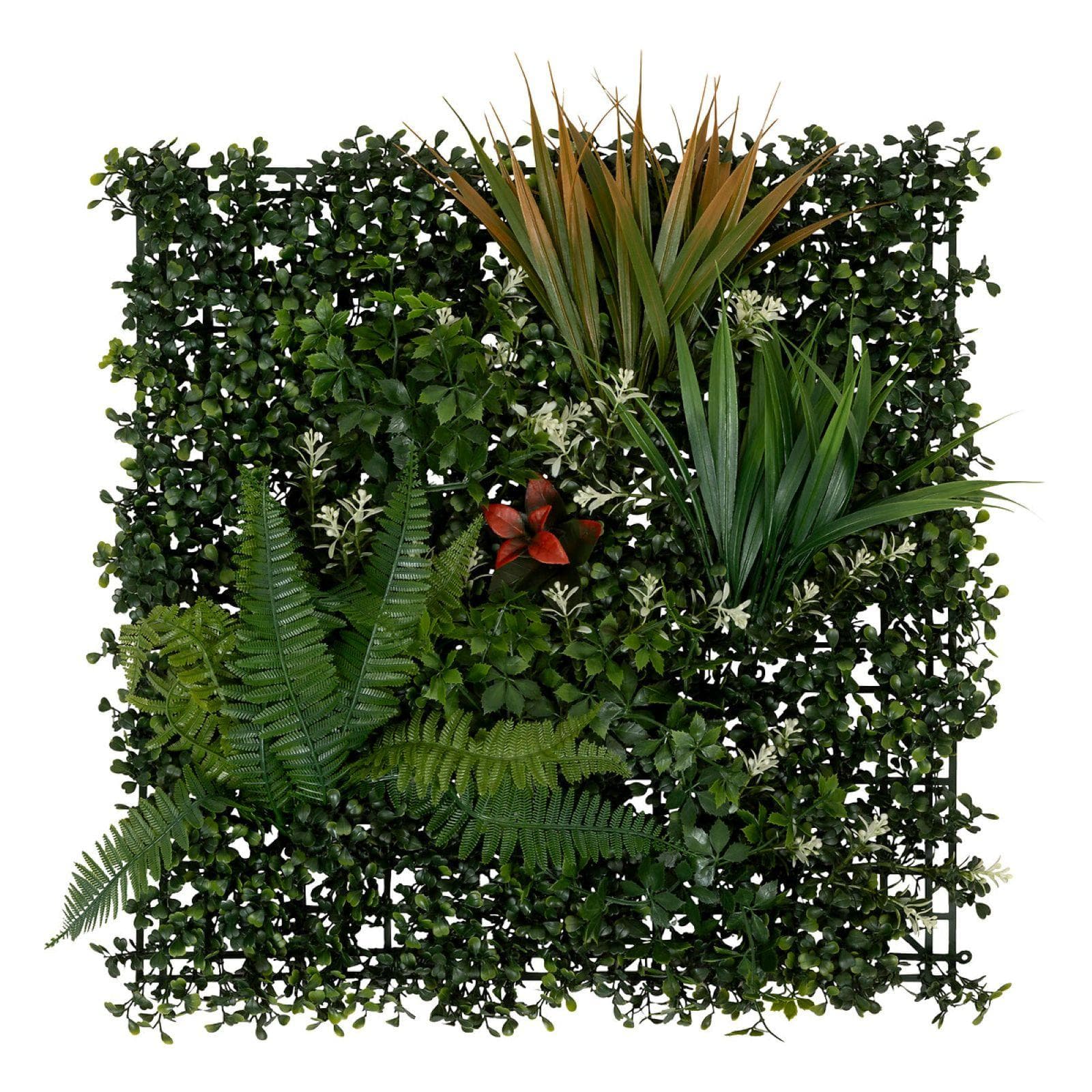 Decorazione da parete 50x50 cm piante multicolore artificiali da interno o esterno - Muskio
