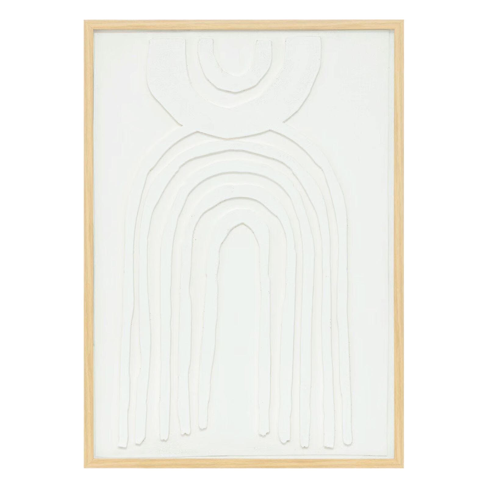 Decorazione da parete 50x70 cm rilievo bianco con cornice in legno