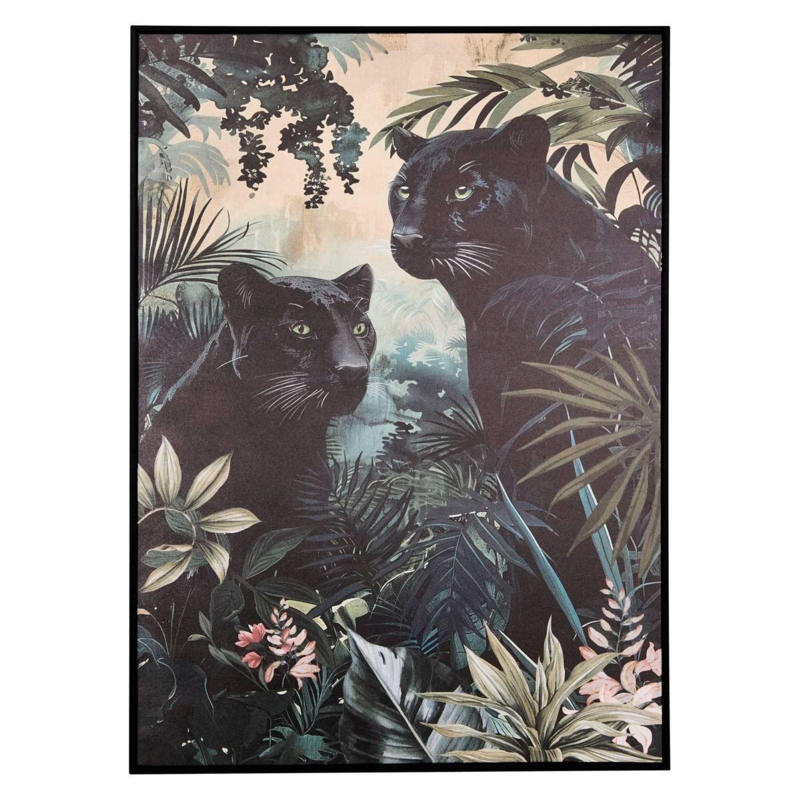Decorazione da parete 50x70h cm tela multicolore verde e nero