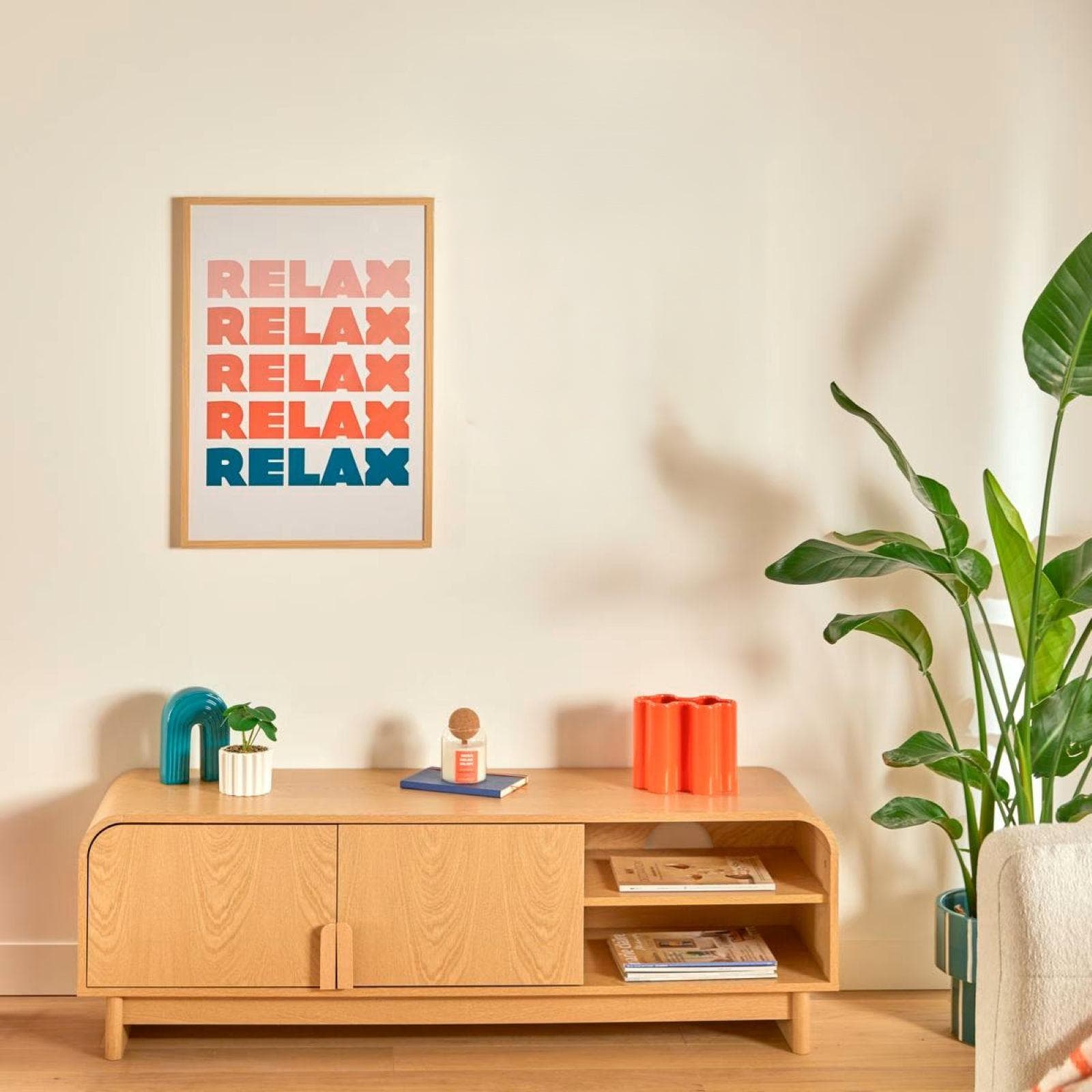 Decorazione da parete 50x70h cm tela stampa blu e rosa