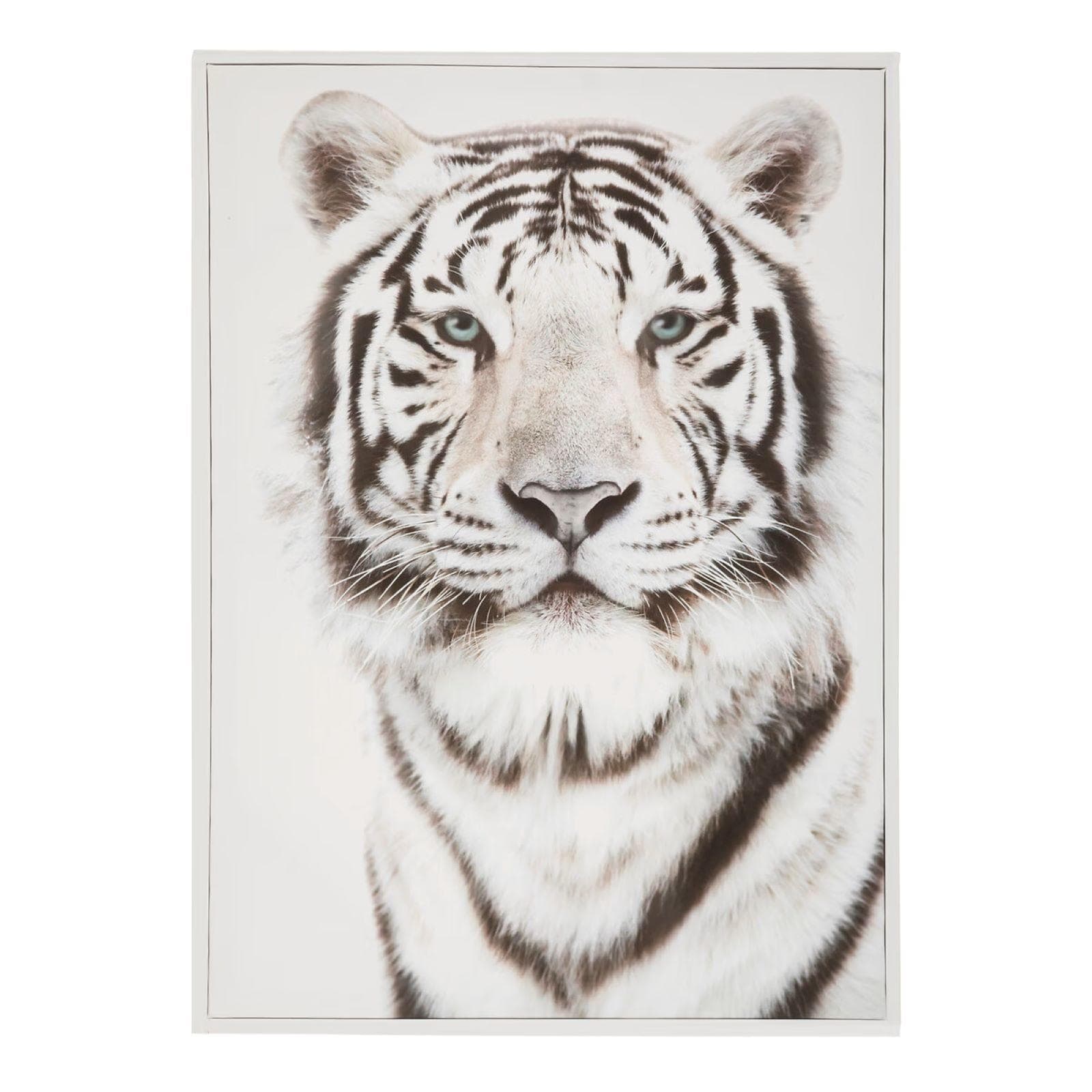 Decorazione da parete 50x70h cm tigre in tessuto bianco e nero
