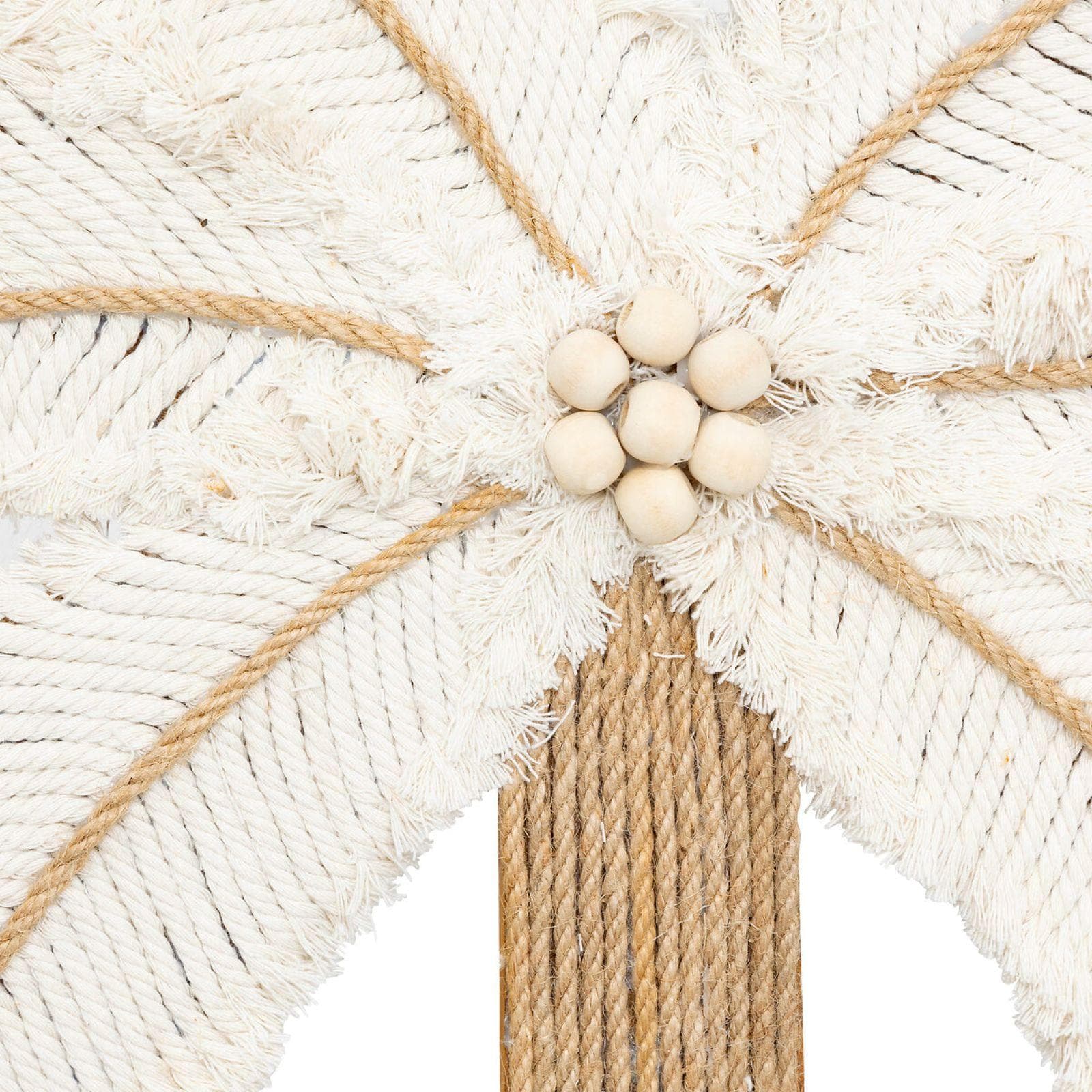 Decorazione da parete 56x76h cm palme in legno e tessuto bianco