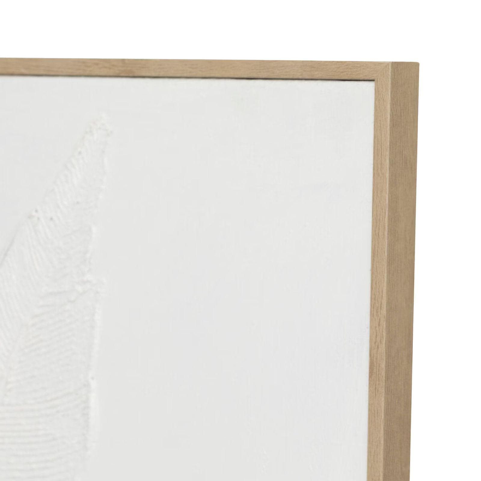 Decorazione da parete 58x78h cm dipinto ad olio bianco e cornice in legno