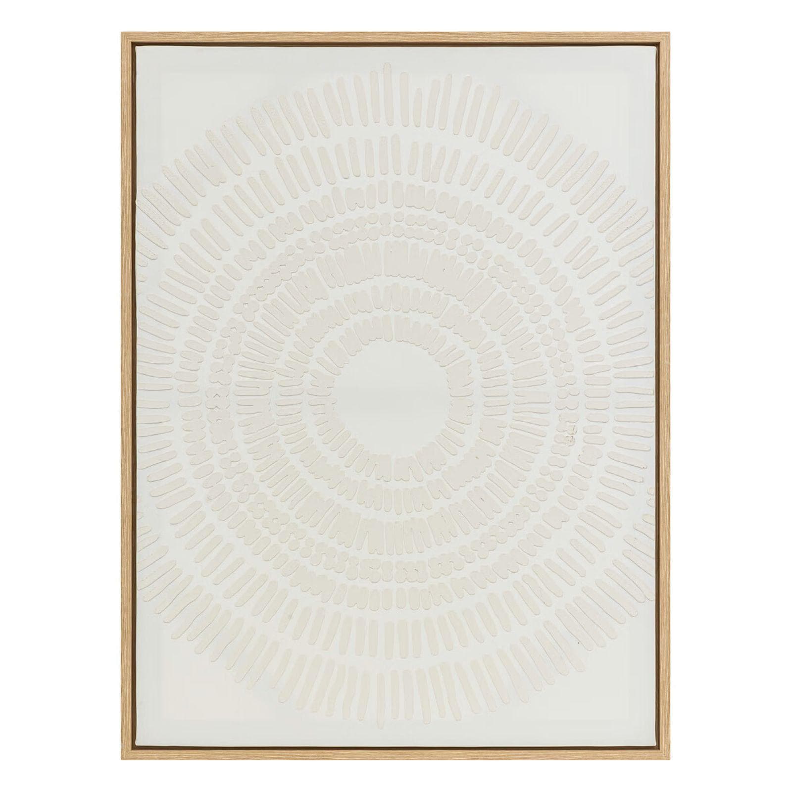 Decorazione da parete 60x80h cm tela in tessuto bianco ed effetto legno