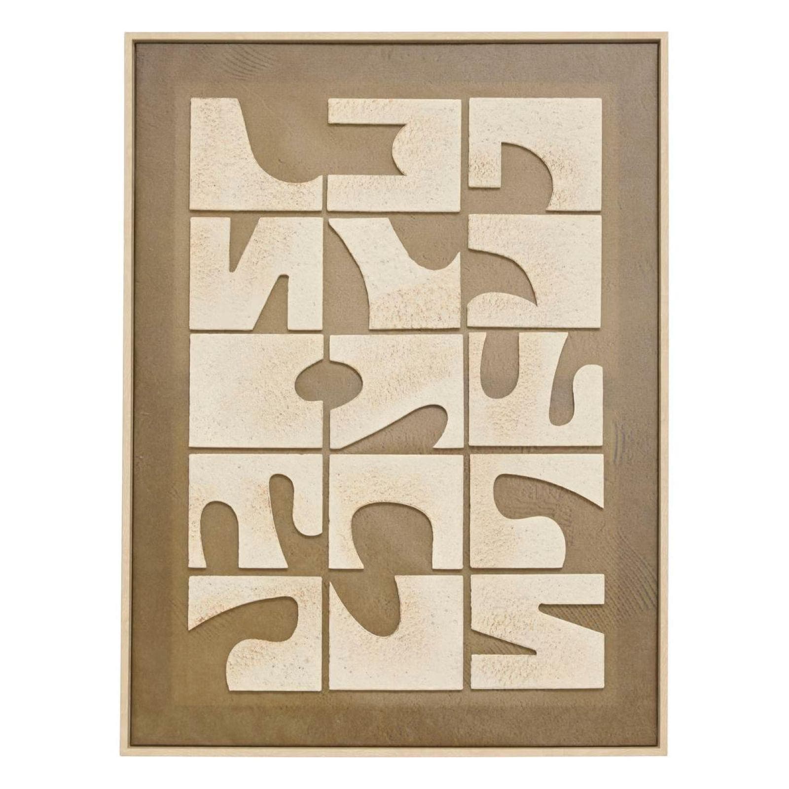 Decorazione da parete 60x80 cm reversibile in legno naturale e tortora