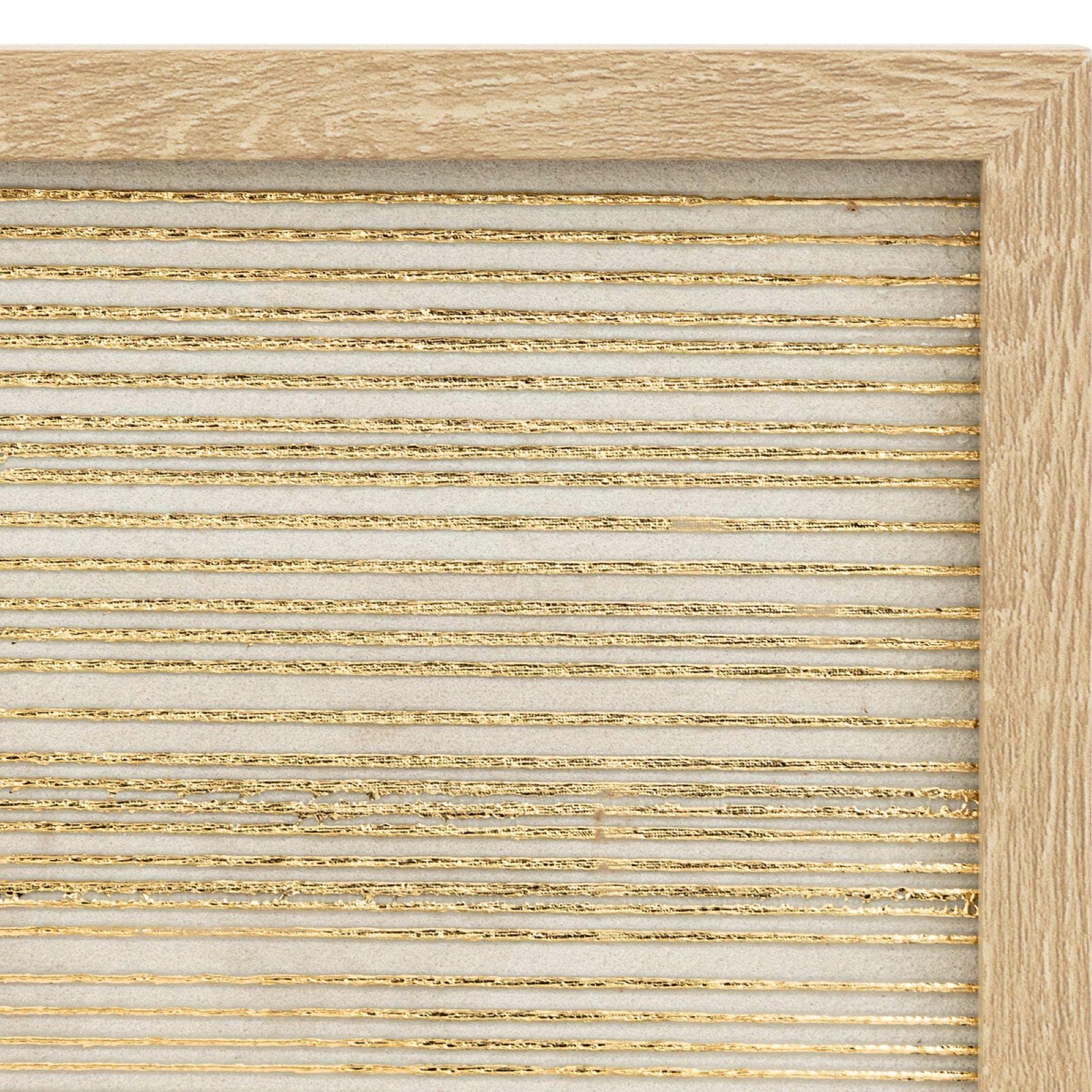 Decorazione da parete 70h cm motivo astratto oro e cornice in legno