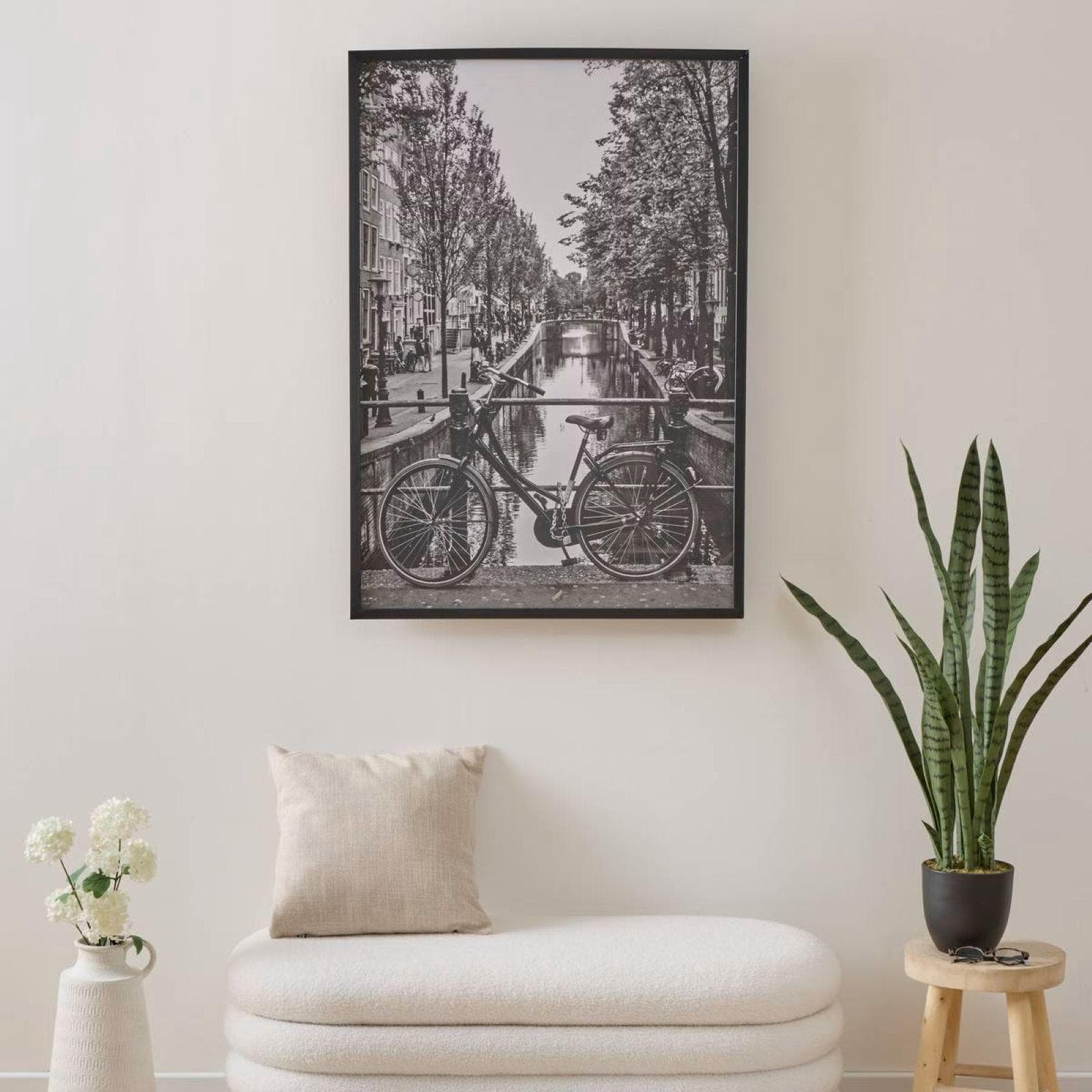 Decorazione da parete 70x100h cm bicicletta bianco e nero