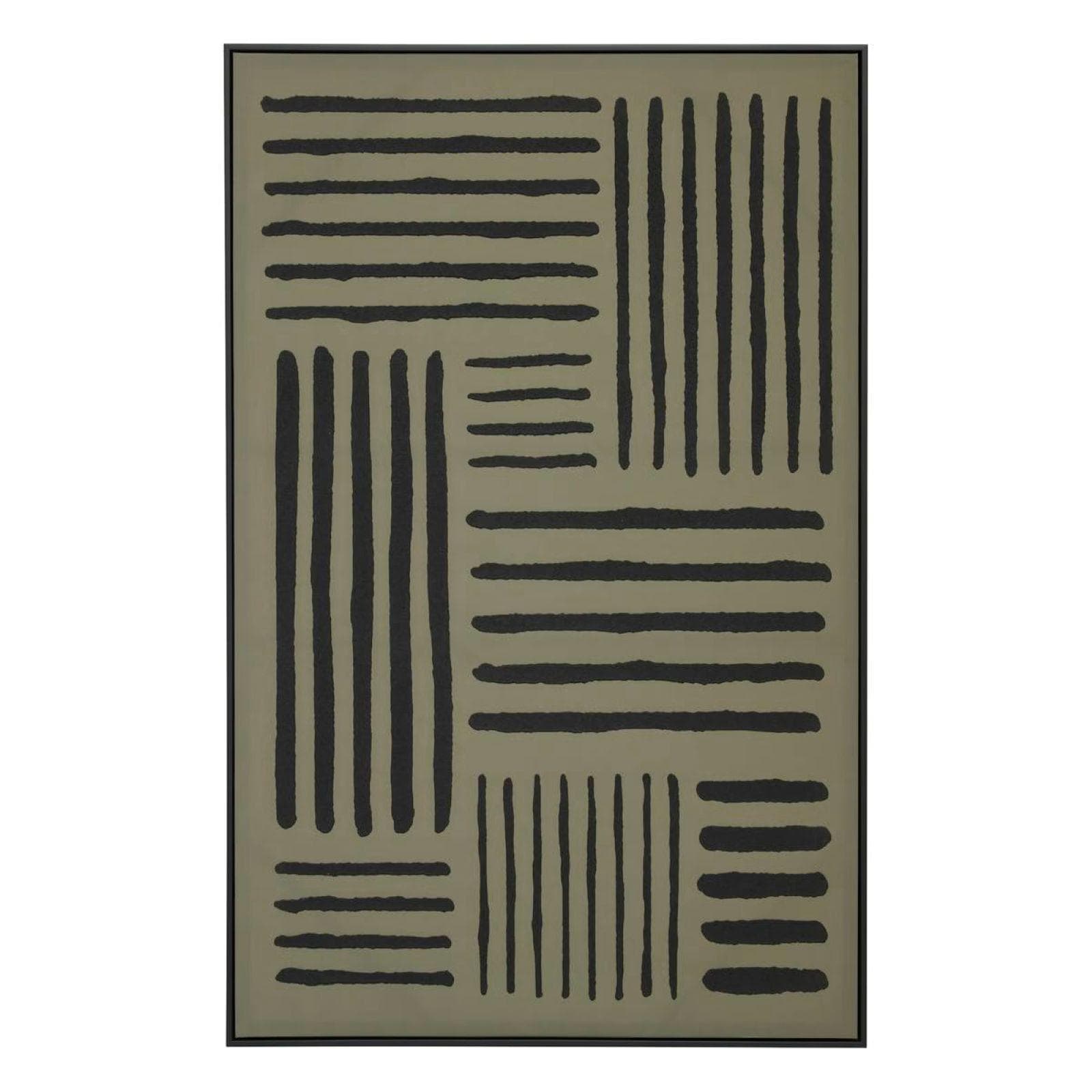 Decorazione da parete 75x116 cm reversibile tela dipinta verde e nero