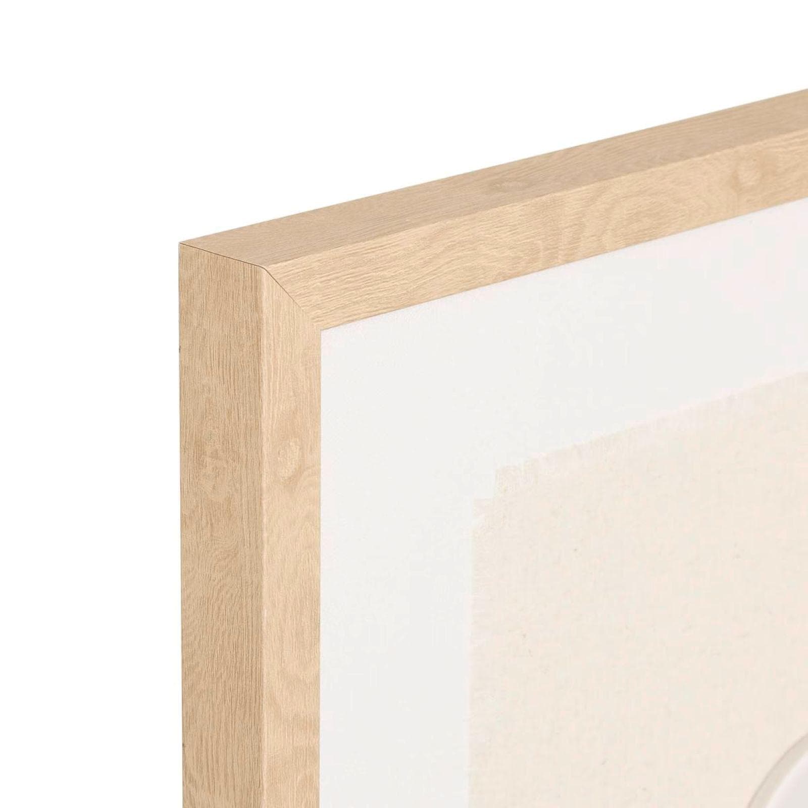 Decorazione da parete 78x78 cm rilievo in ceramica e lino cornice in legno