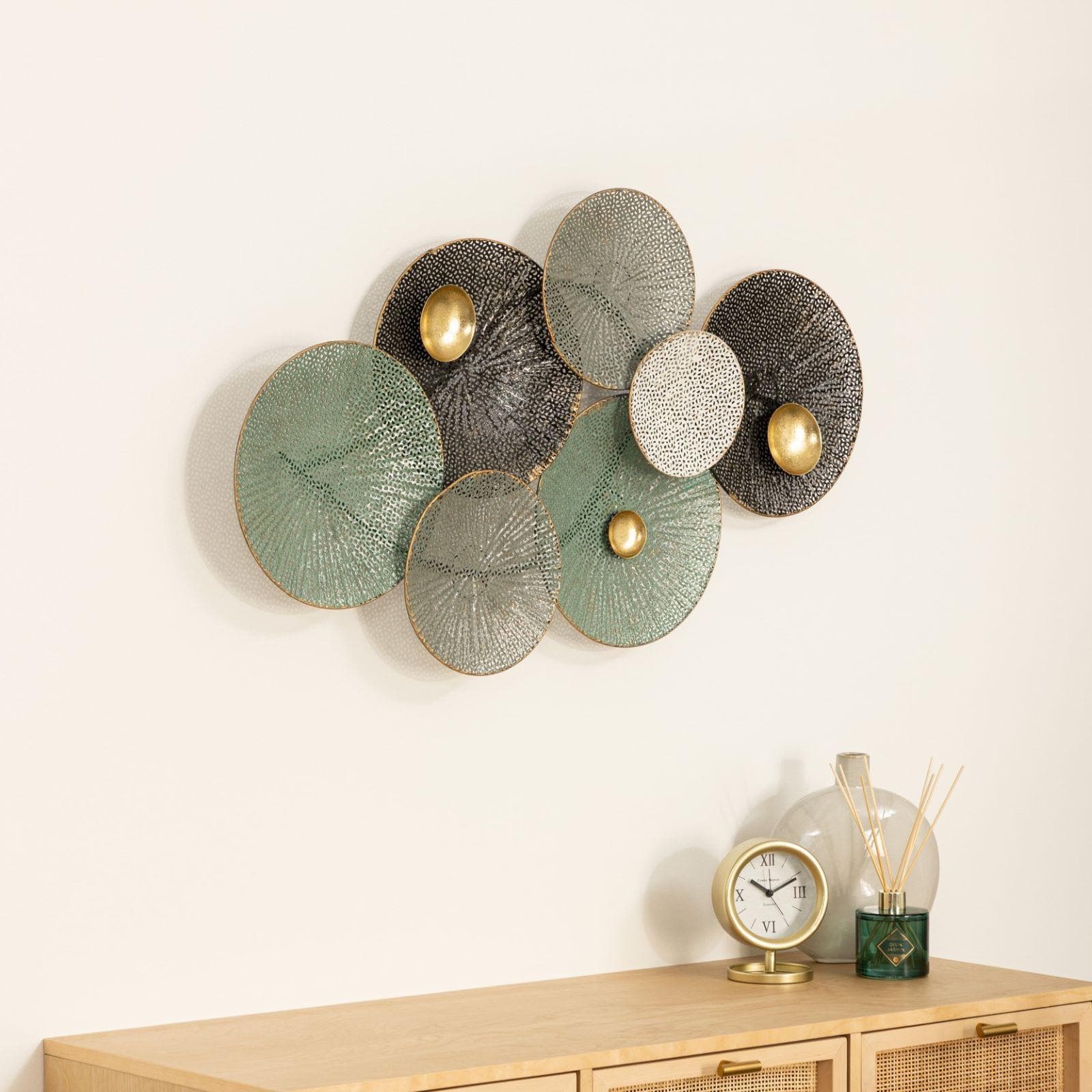 Decorazione da parete 90 cm in metallo multicolore