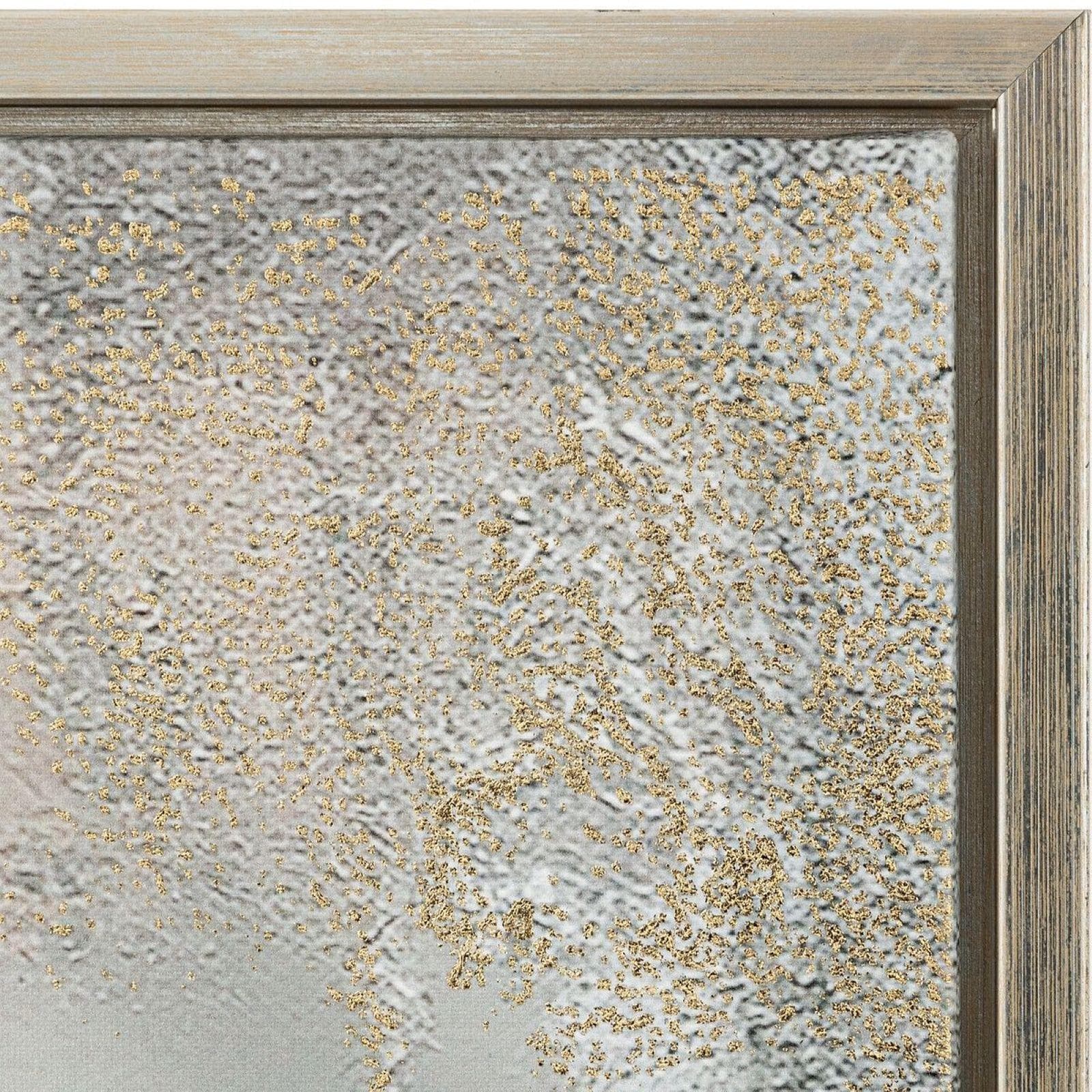 Decorazione da parete 90x60h cm tela dipinta multicolore cornice cromo