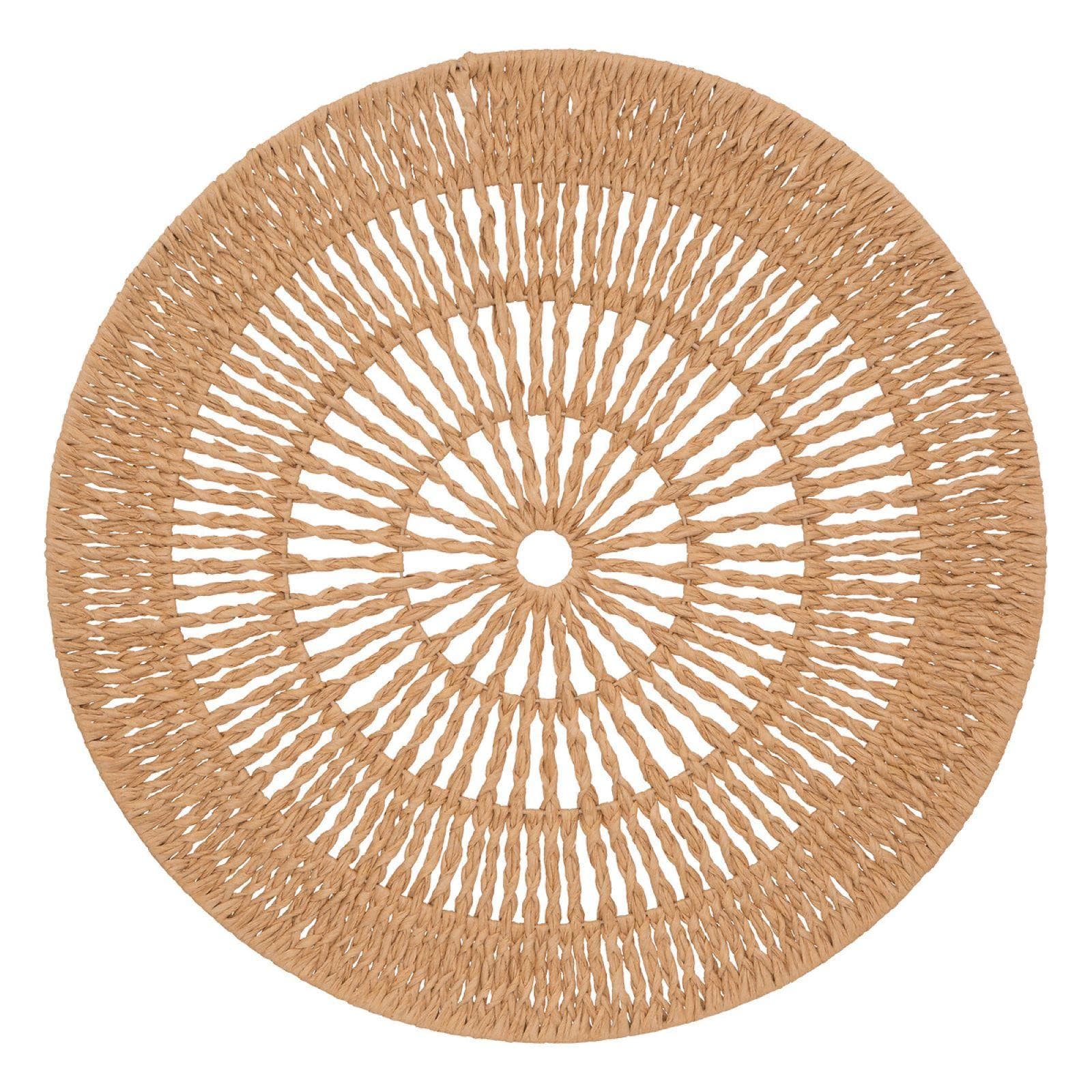Decorazione da parete rotonda 76 cm intreccio in corda naturale