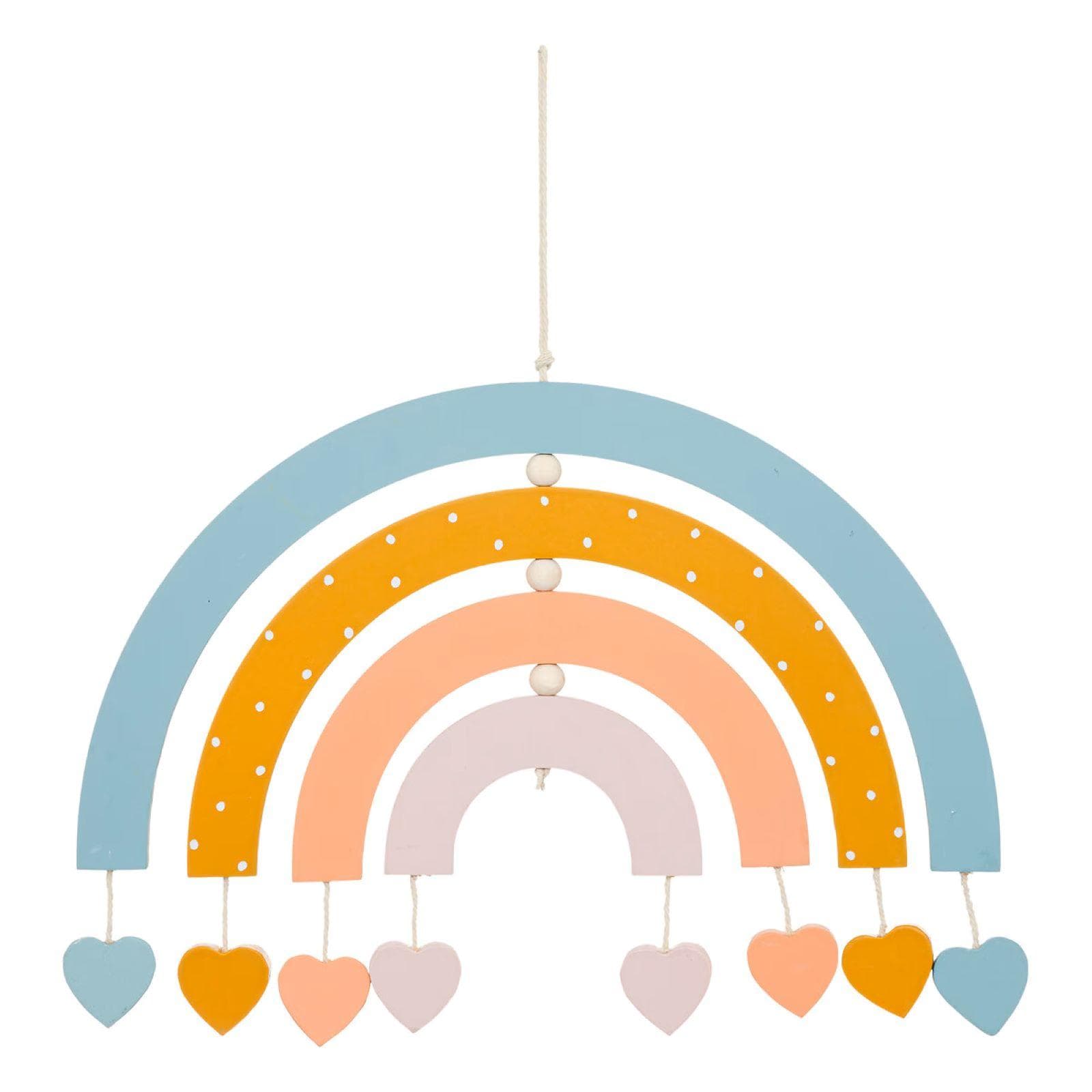 Decorazione sospesa 20h cm in legno a forma di arcobaleno - Kids