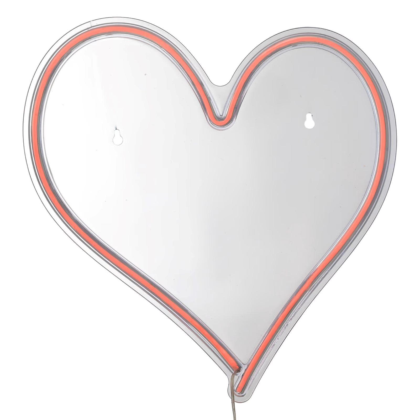 Disegno da parete Cuore 32x34h cm con led rosso