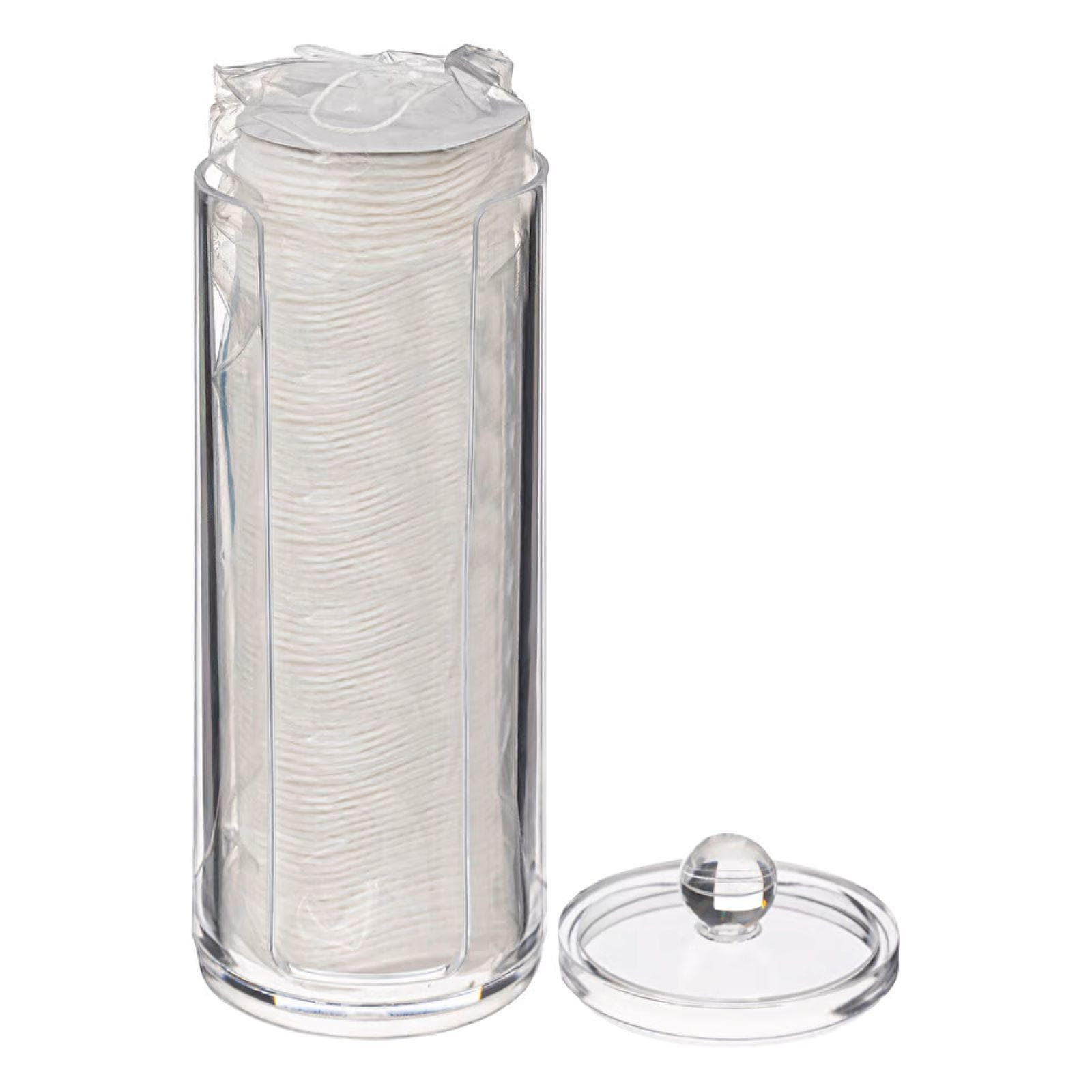 Dispenser cilindrico 20h cm con dischetti in cotone e coperchio