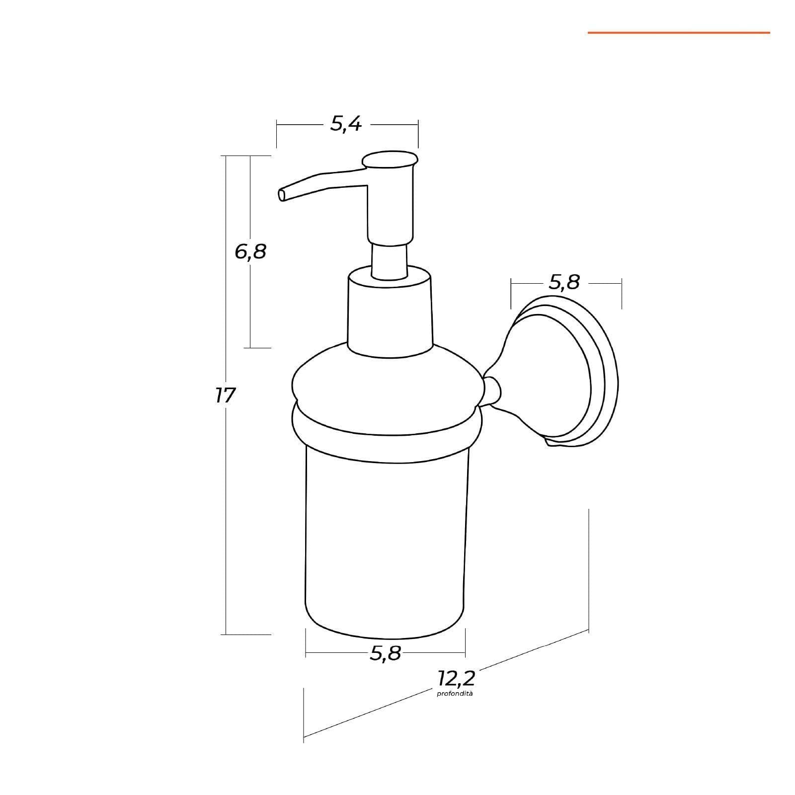 Dispenser sapone a muro in vetro e metallo bronzato - Asterix