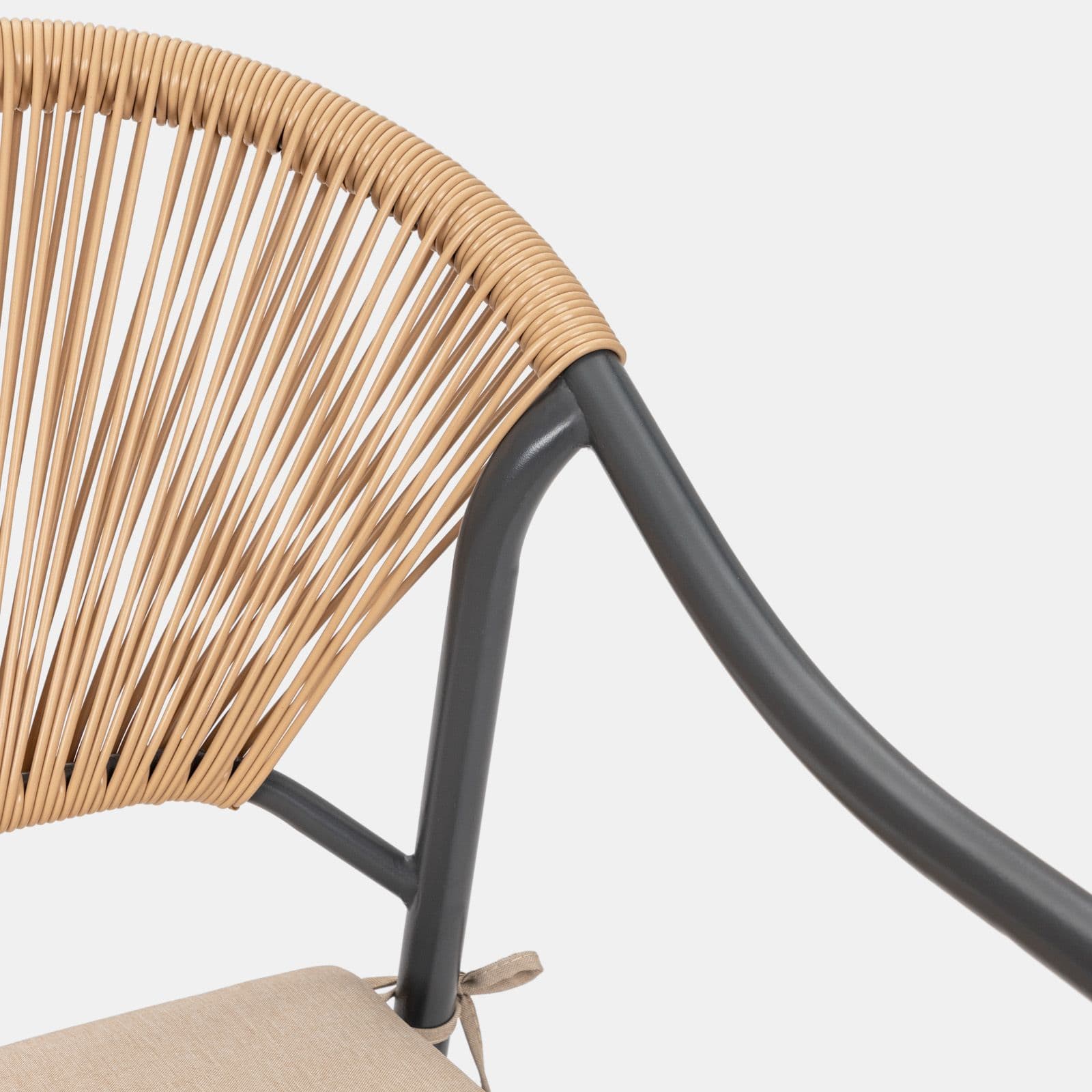 Divano da giardino 124x78h cm in acciaio antracite con cuscino beige - Evans