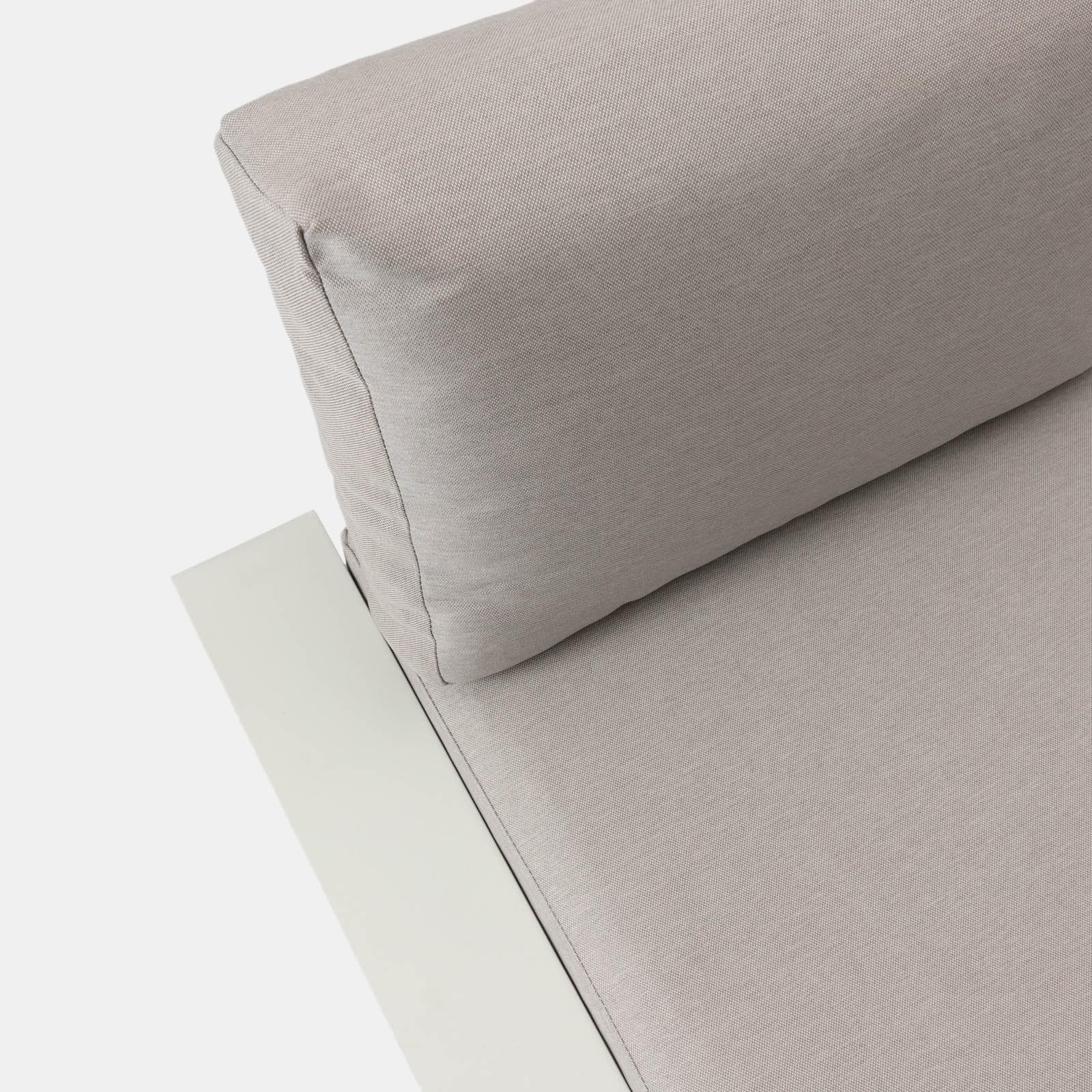 Divano da giardino 3 posti in alluminio bianco con cuscini beige - Parfa