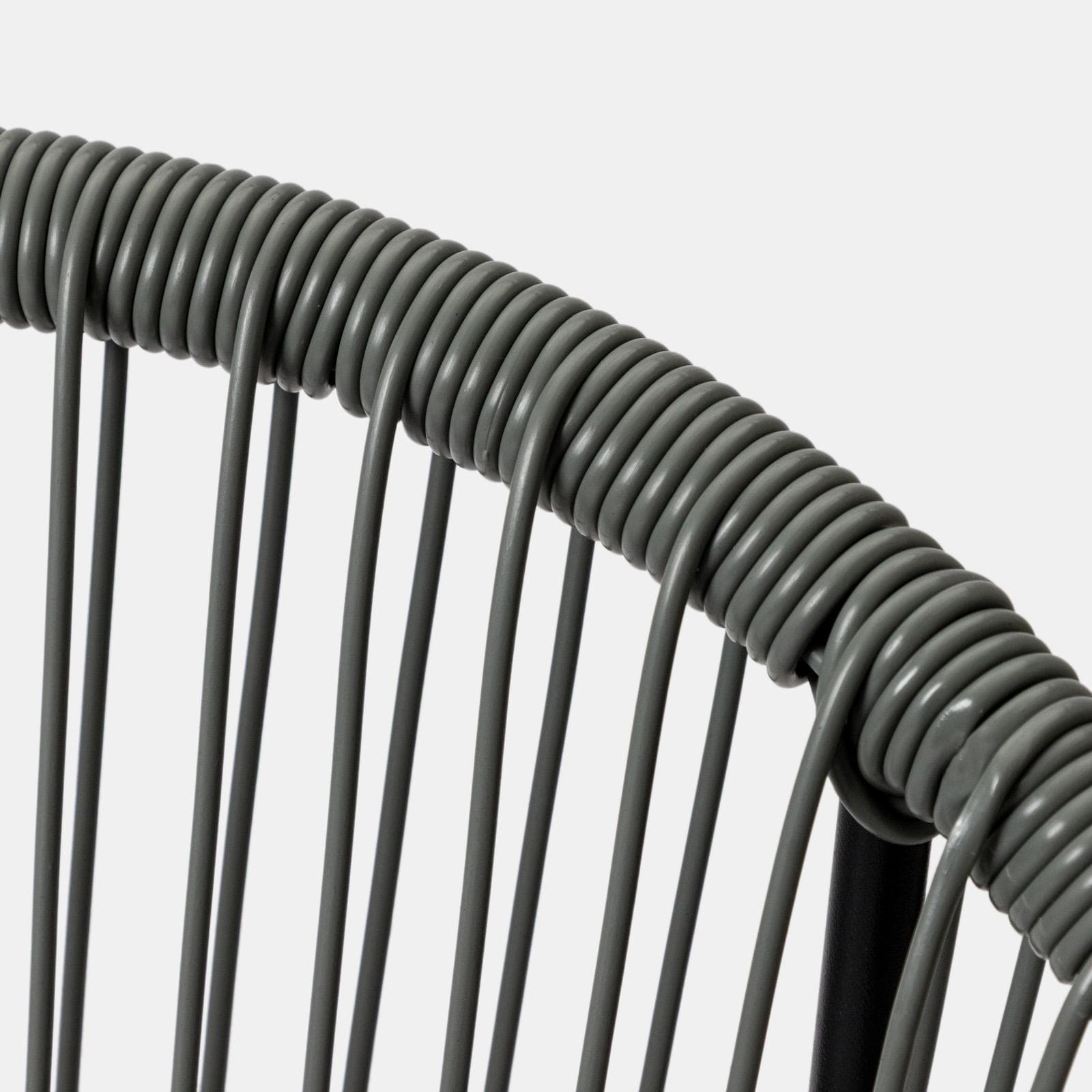 Divano da giardino in metallo nero rivestito in corda grigia - Kalimba