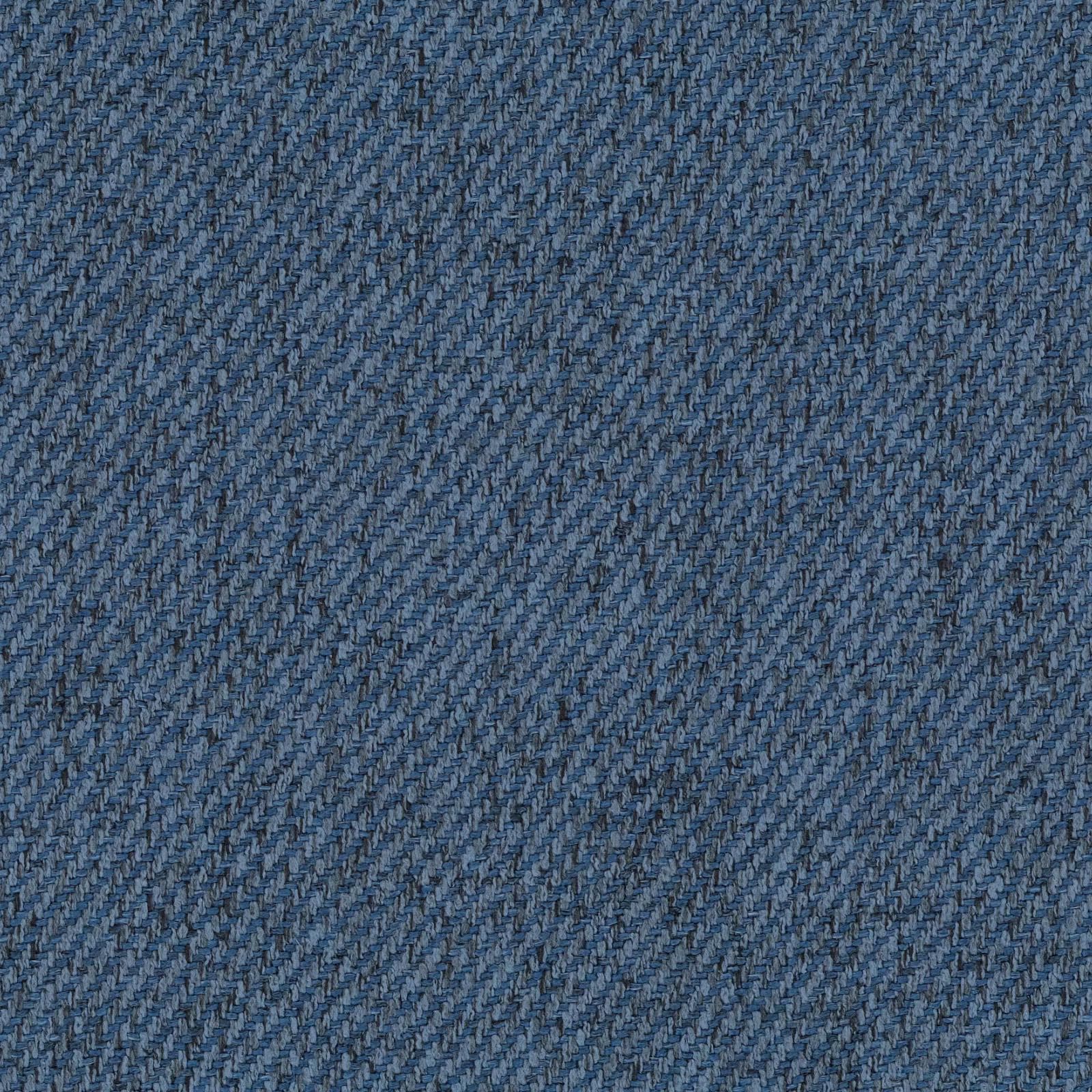 Divano letto 3 posti in tessuto a trama sottile blu jeans con penisola e contenitore - Hayes