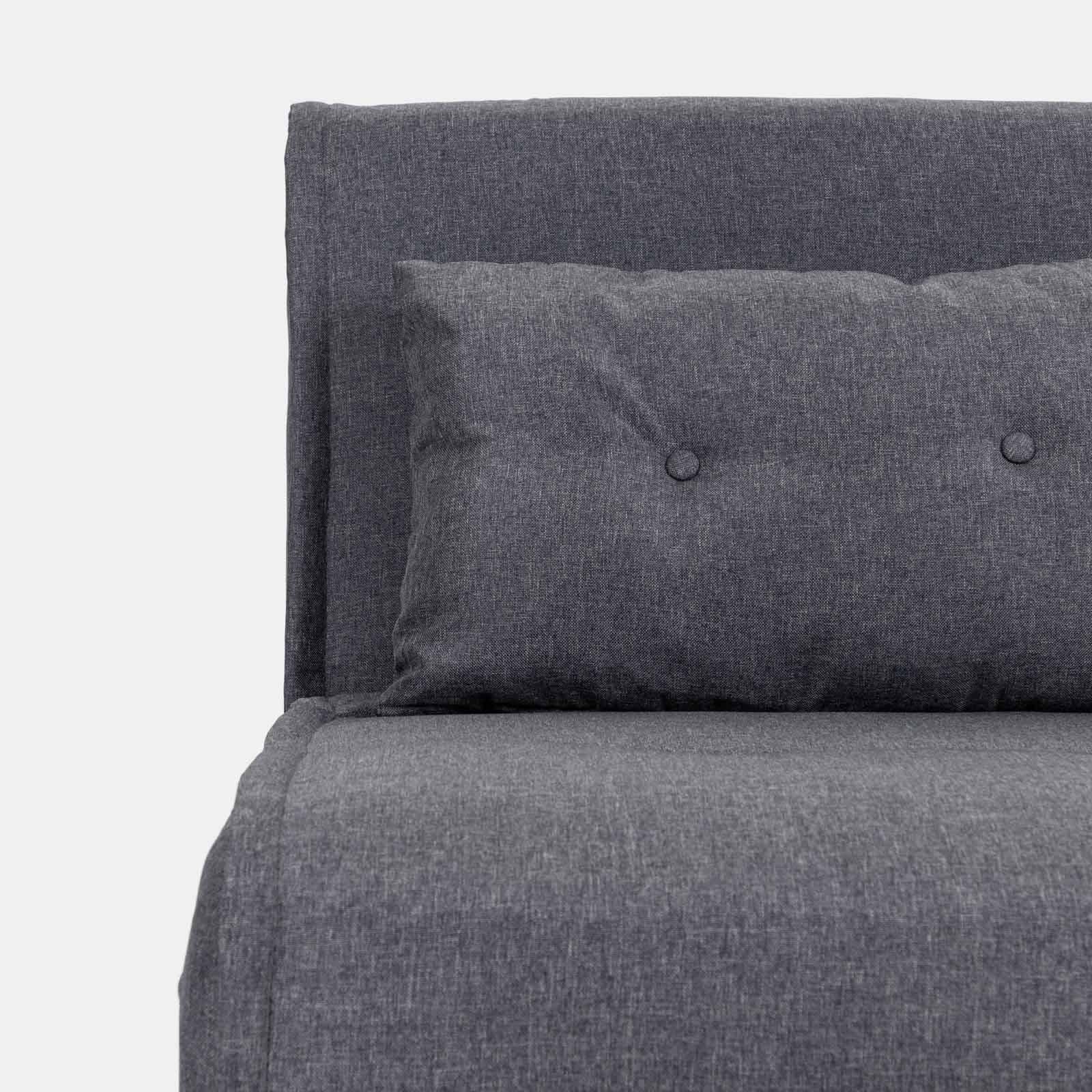 Divano letto in tessuto grigio con schienale regolabile in 6 posizioni - Terat