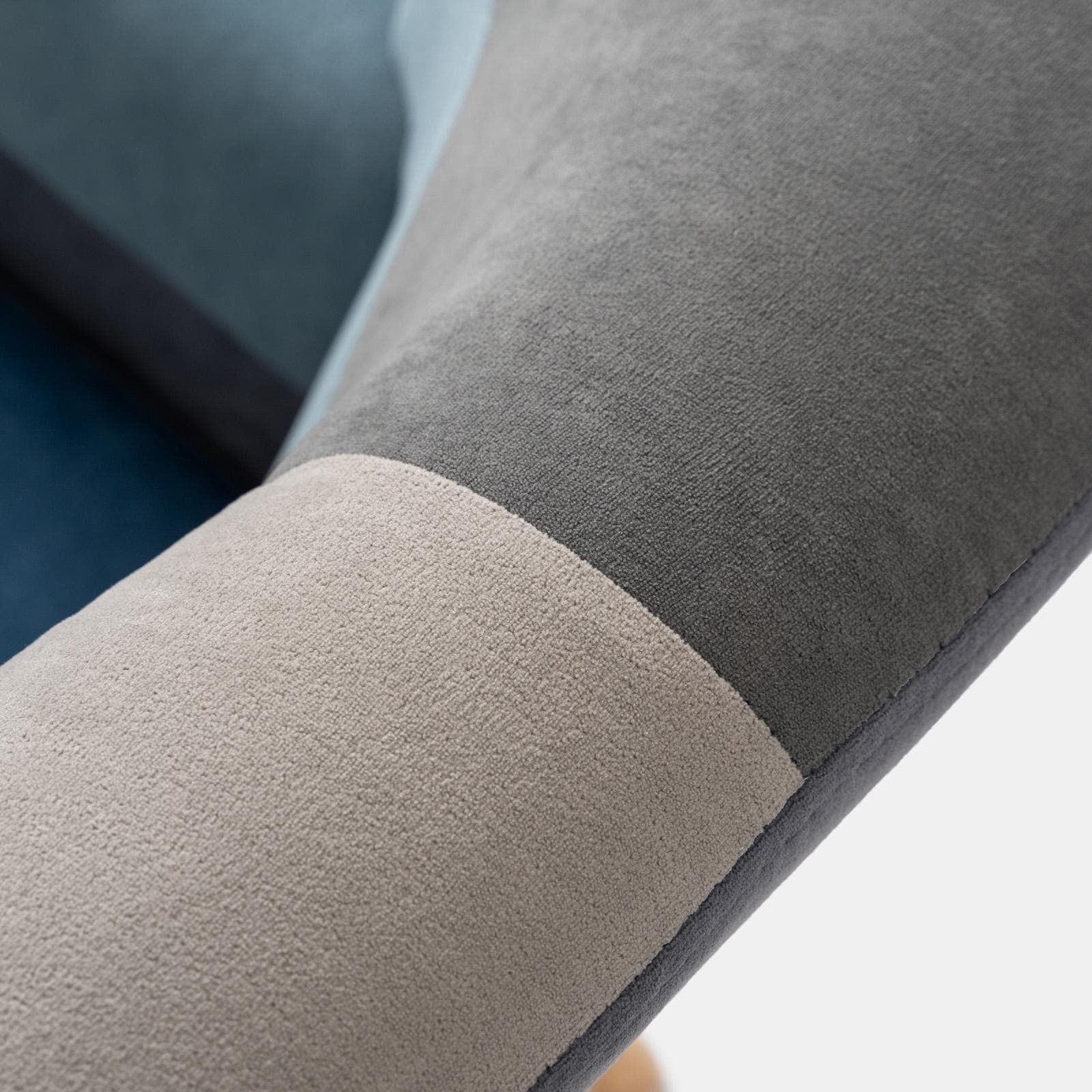 Divano scandinavo 2 posti in tessuto patchwork multicolor blu - Copenaghen